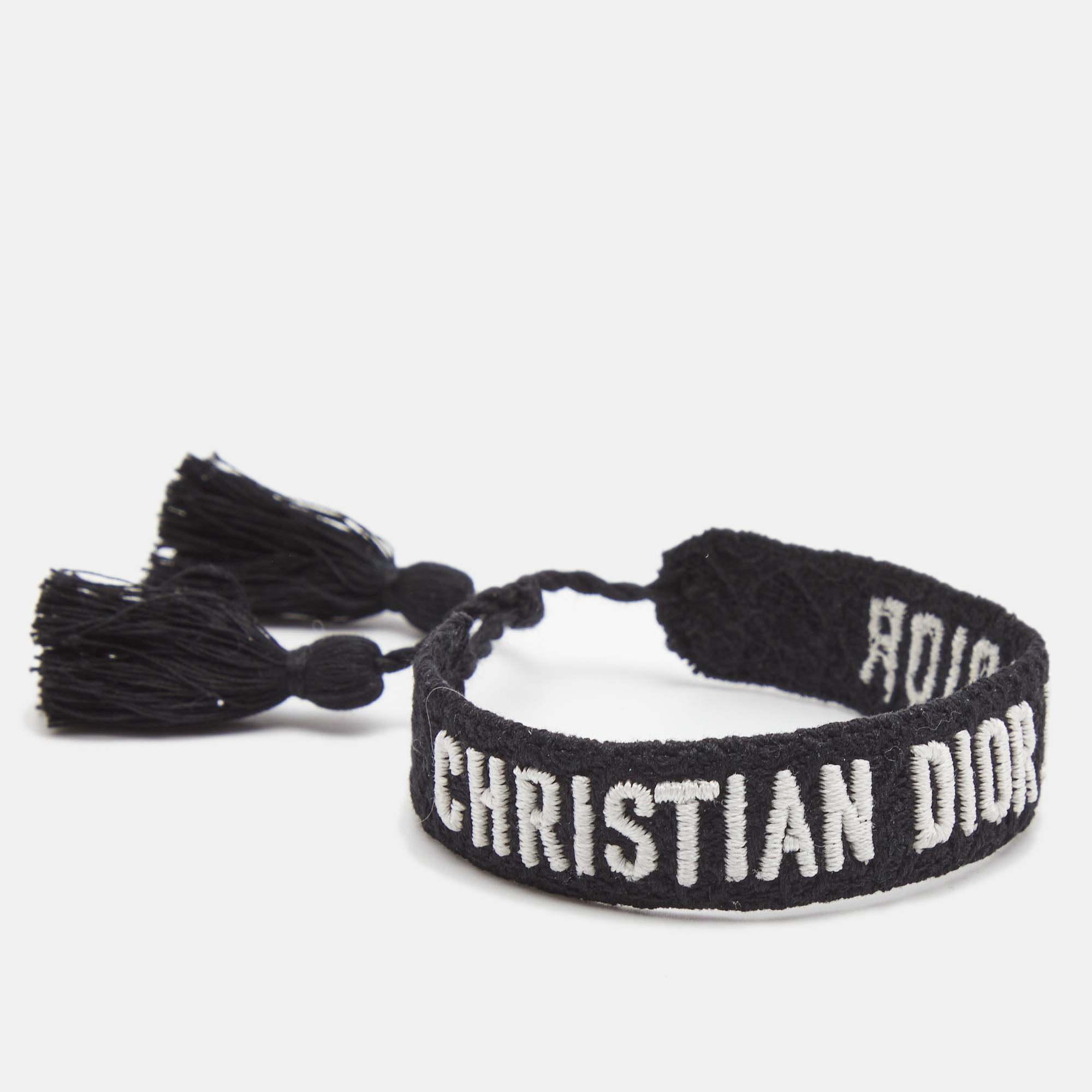

Dior J'Adior Black Embroidered Cotton Bracelet