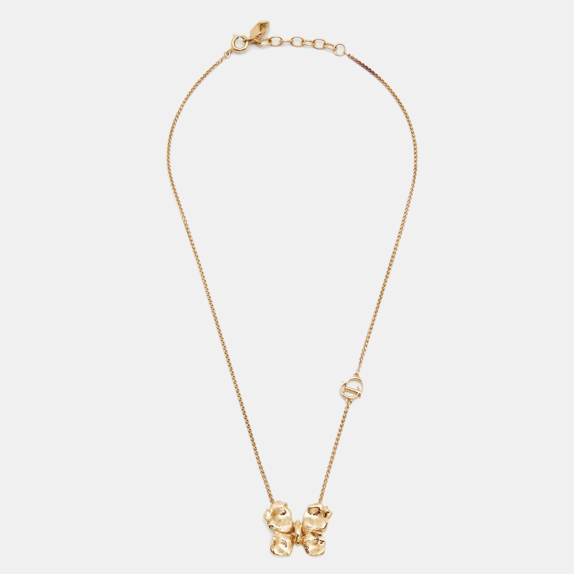 

Dior Butterfly Gold Tone Pendant Necklace