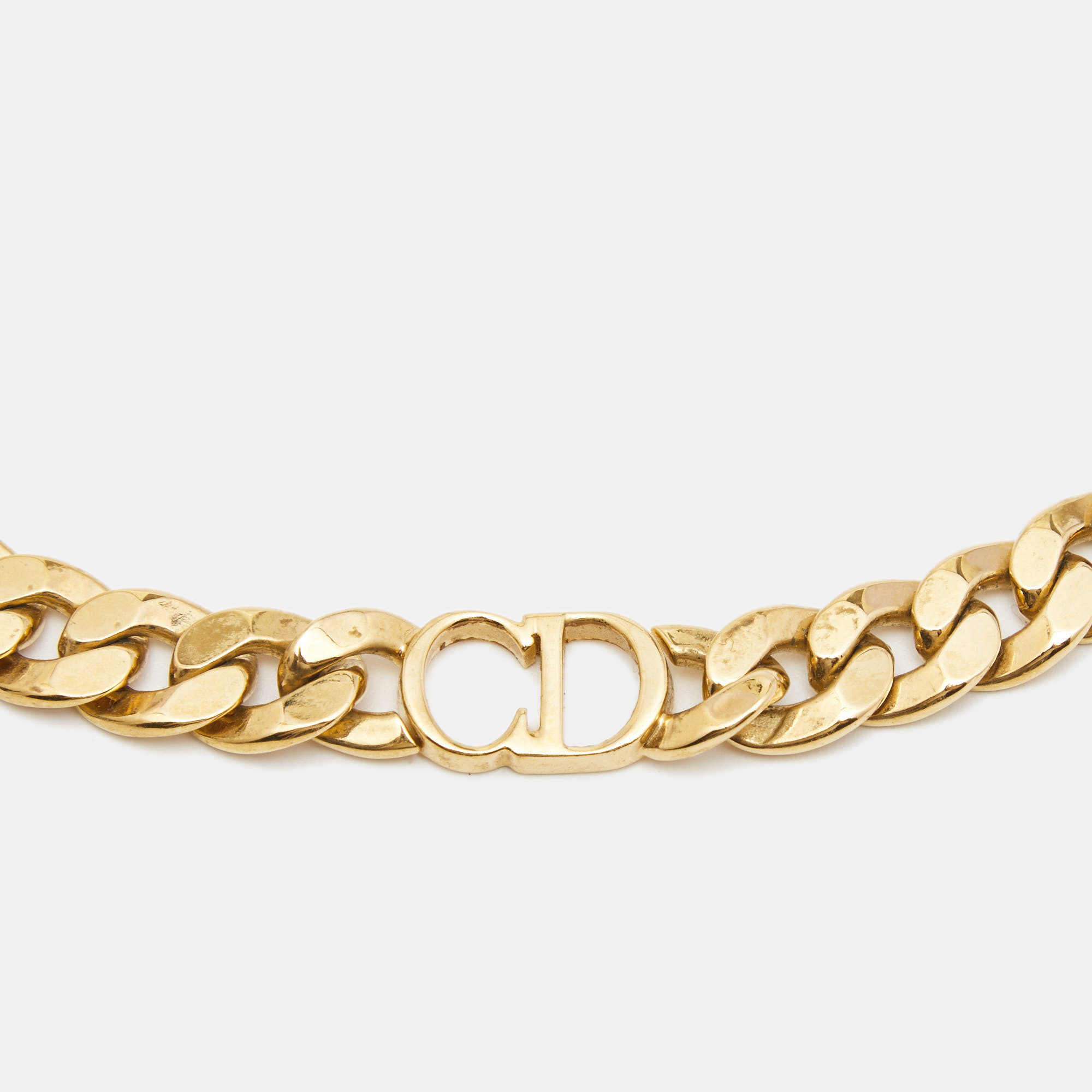 

Dior Danseuse Étoile Gold Tone Chain Link Choker Necklace