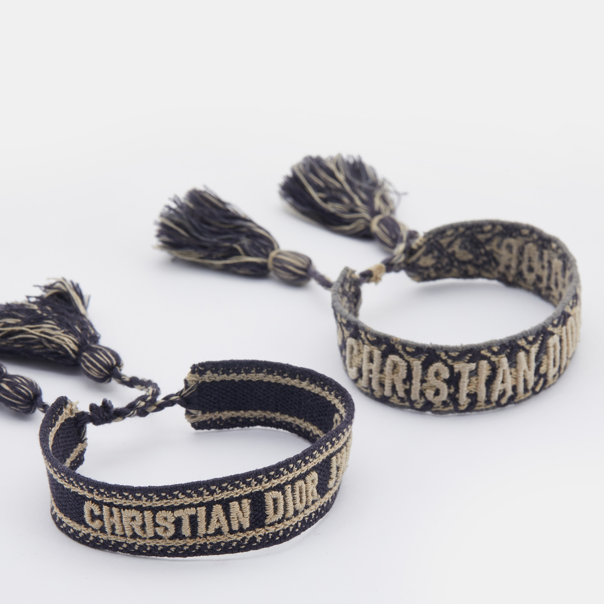 

Dior J'adior Multicolor Woven Cotton Set of Two Adjustable Tassel Bracelets