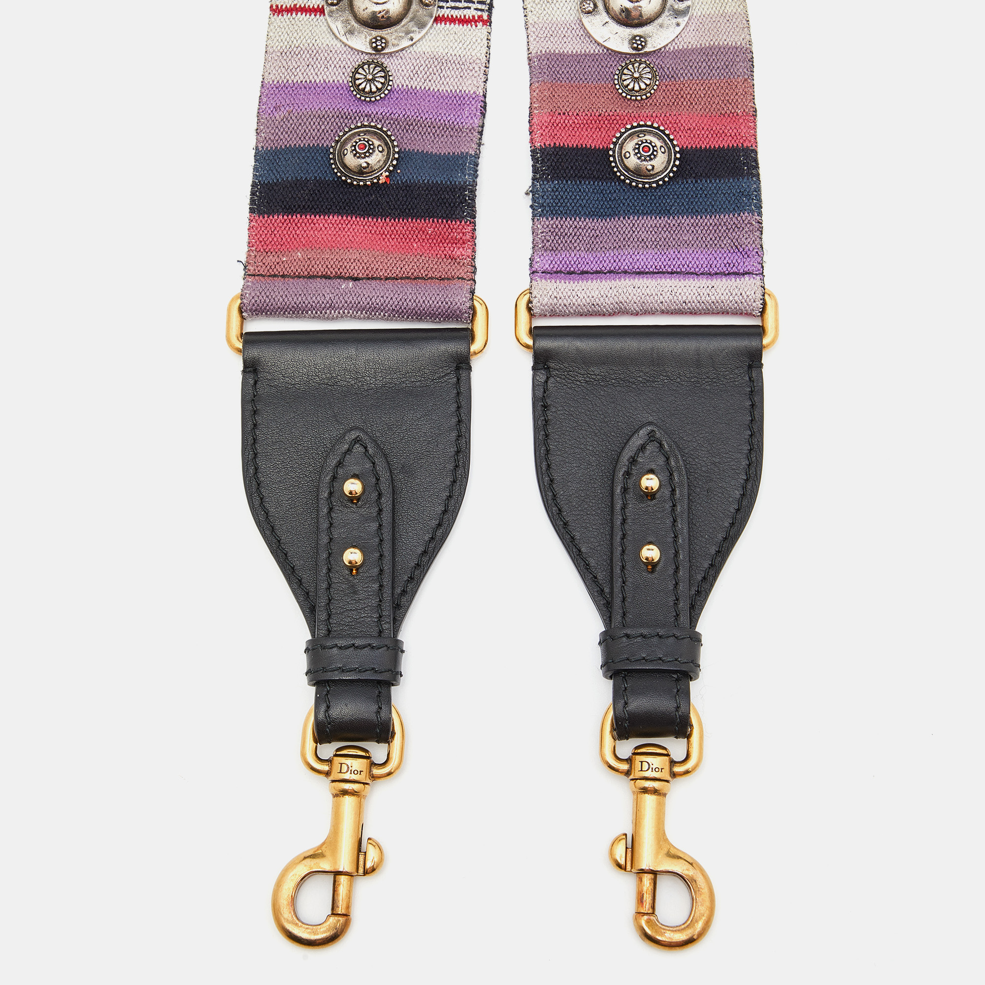 

Dior Multicolor Studded Canvas and Leather Bohemian Inspired Shoulder Strap