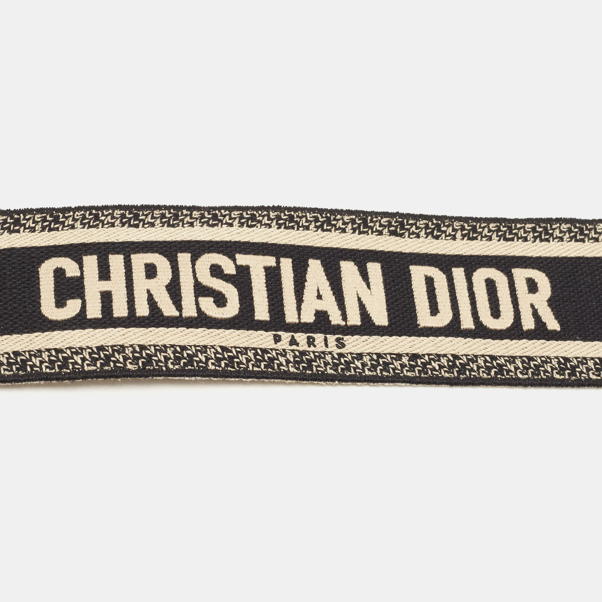 

Dior Black/Cream Embroidered Canvas Shoulder Bag Strap