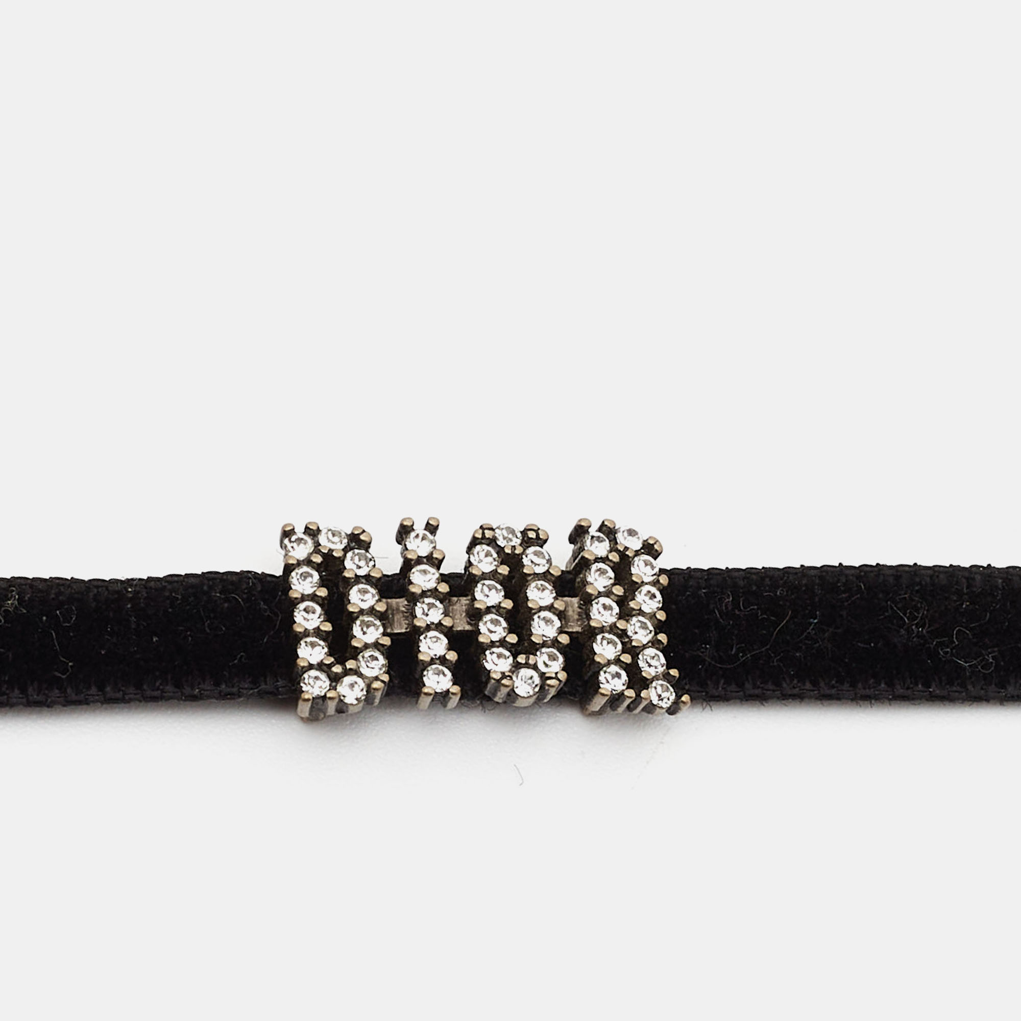 

Dior Black Velvet Crystal Dior Logo Choker