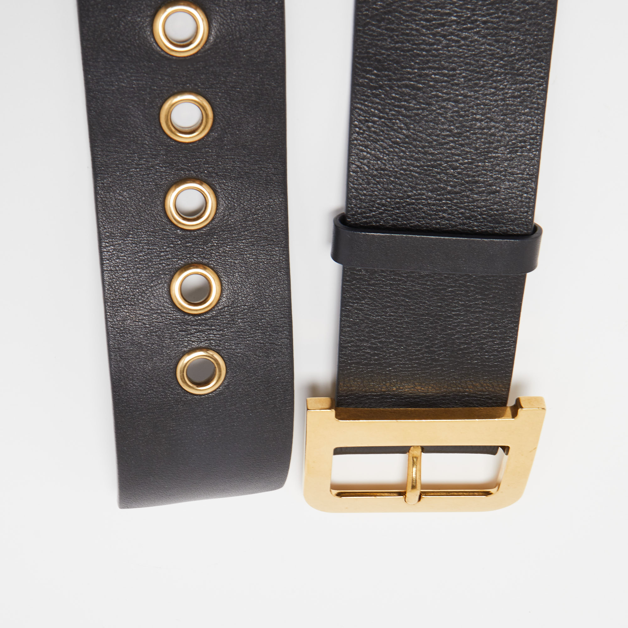 

Dior Black Leather D Buckle Waist Belt