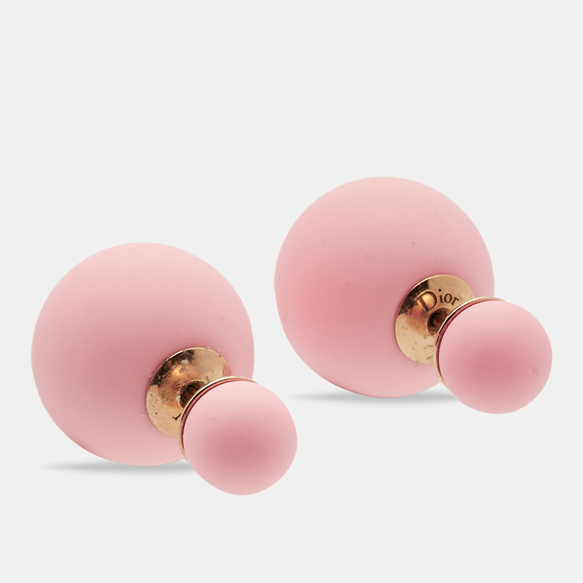 

Dior Tribale Matte Pink Gold Tone Stud Earrings