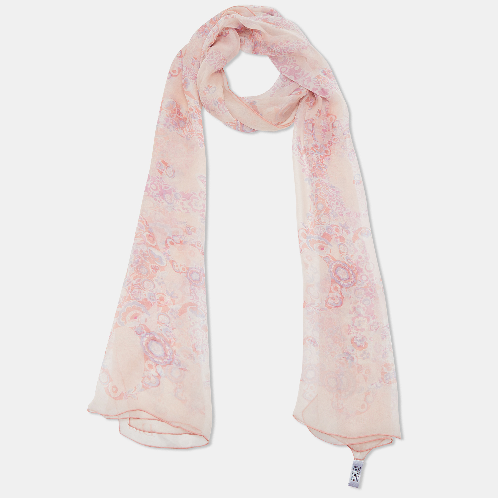 

Christian Dior Pink Printed Silk Scarf