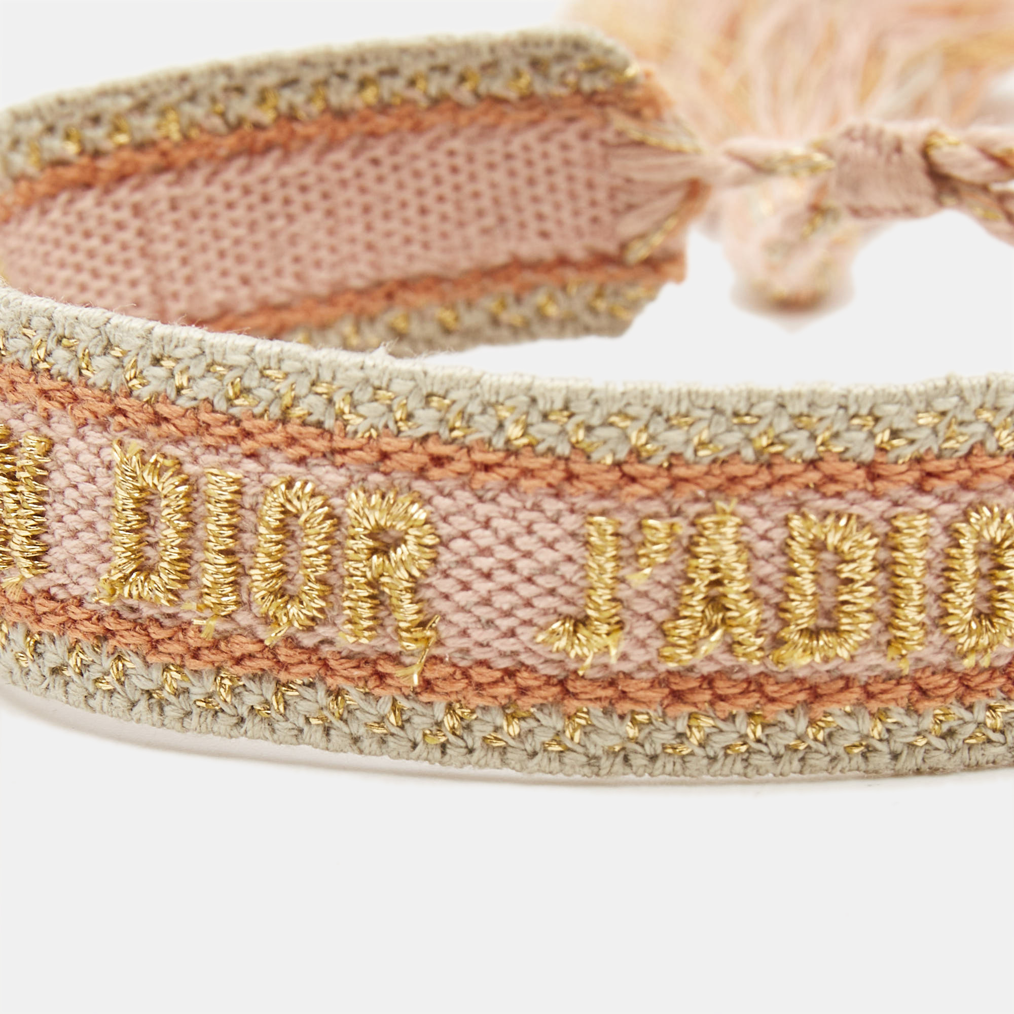 

Dior J'adior Woven Fabric Adjustable Tassel Bracelet, Multicolor