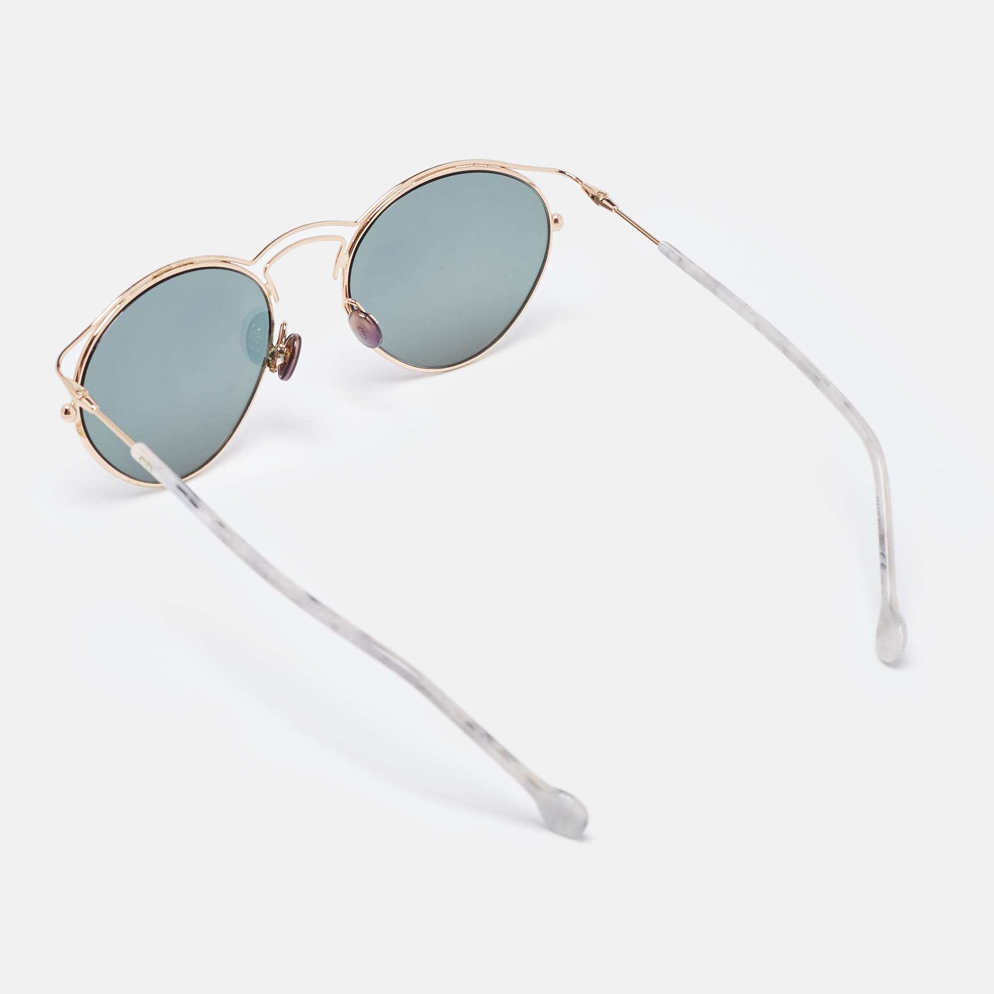 

Dior White/Rose Gold Mirrored DDBOJ Frame Round Sunglasses