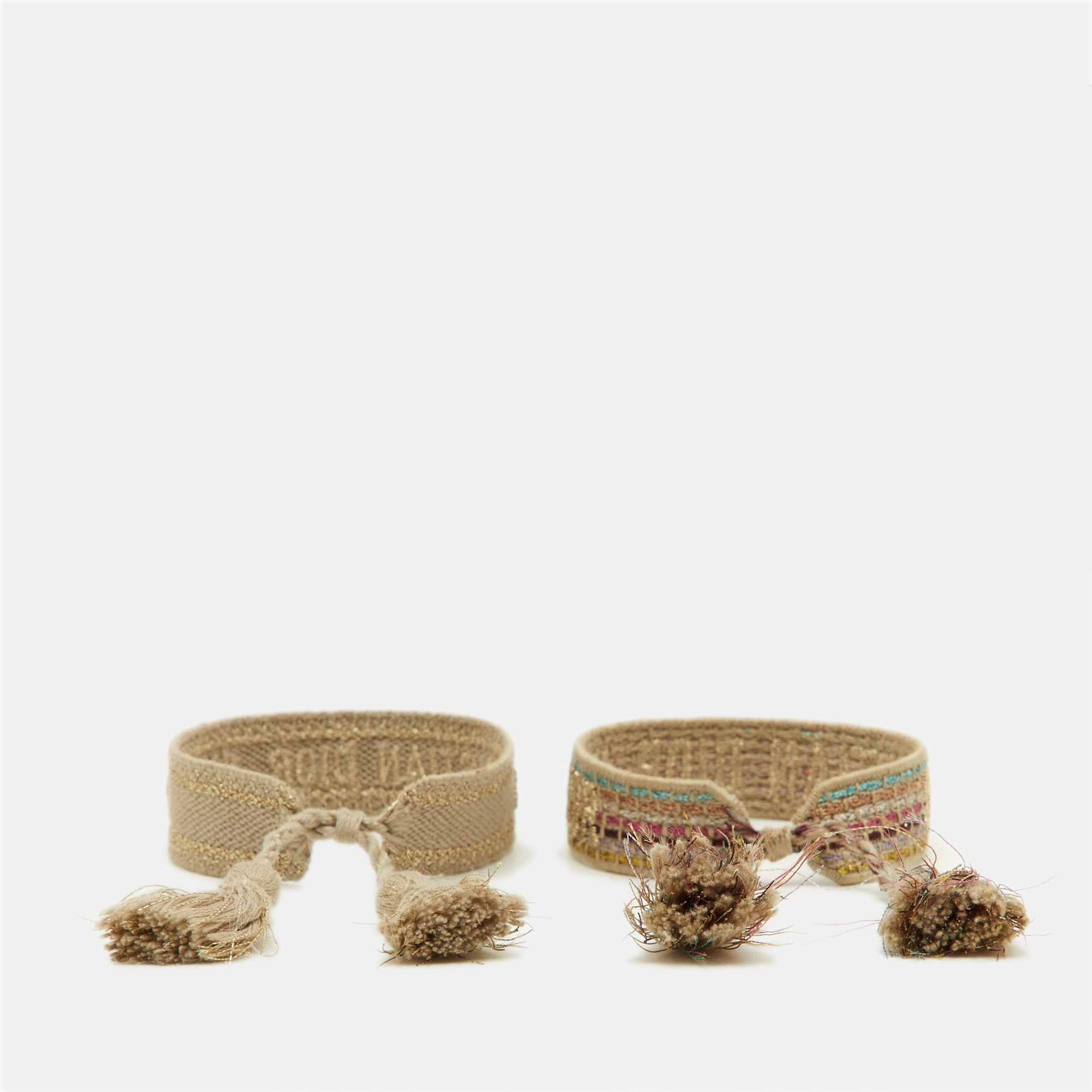 

Dior J'Adior Beige Woven Fabric Set of 2 Bracelets