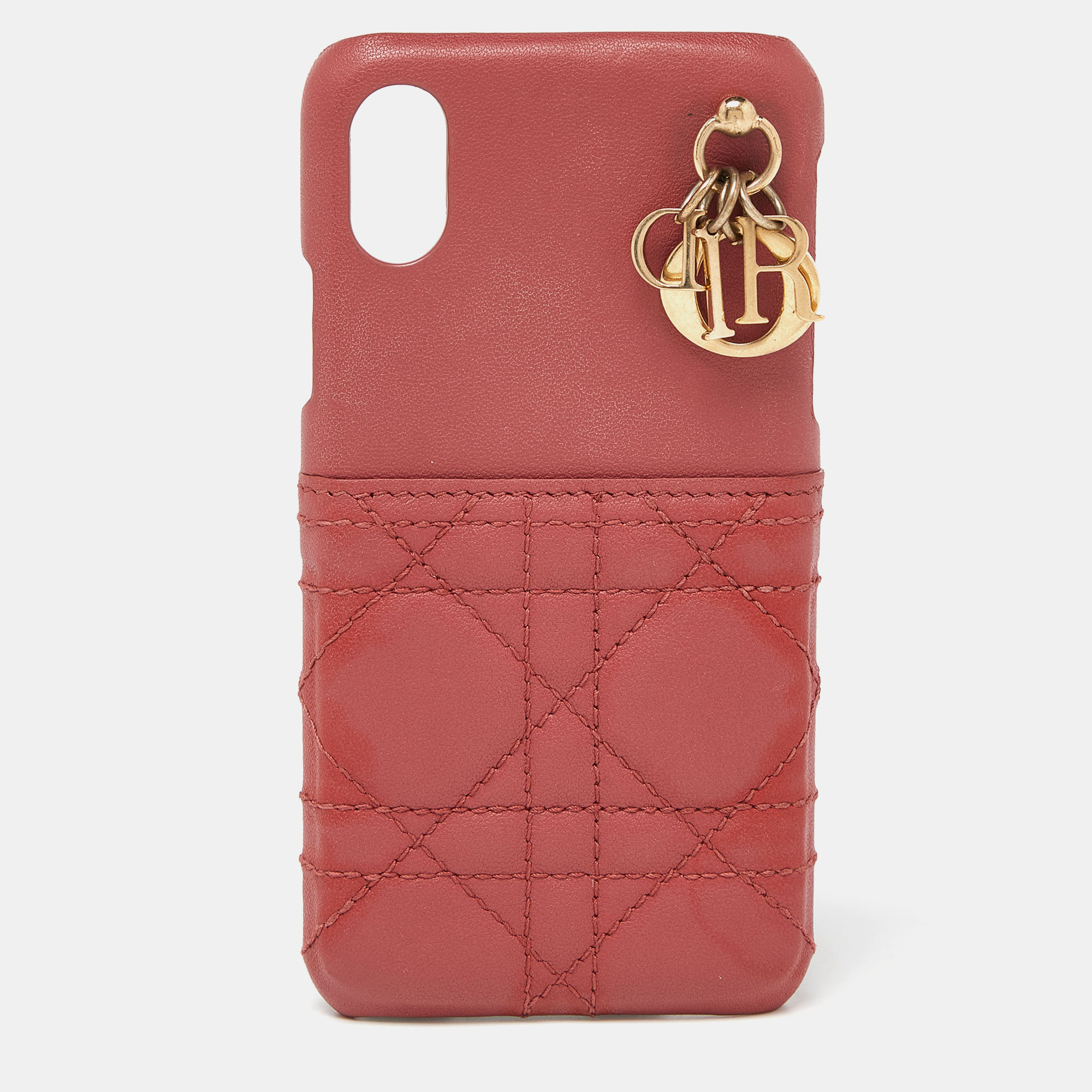 

Dior Old Rose Cannage Leather Lady Dior iPhone X/XS Case, Pink