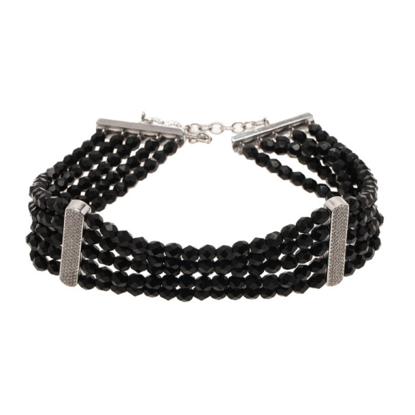 مملوكة مسبقًا Dior Vintage Black Beads 5 Rows Choker Necklace