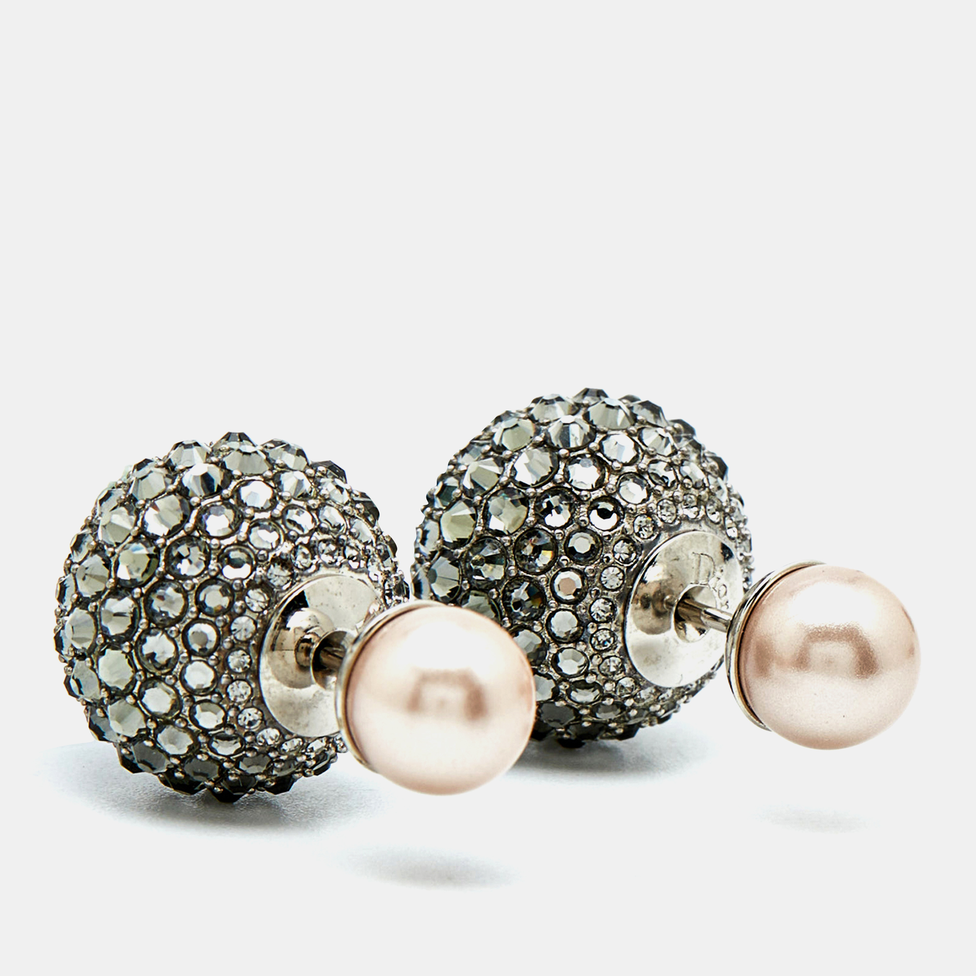 

Dior Tribales Crystals Faux Pearl Silver Tone Earrings