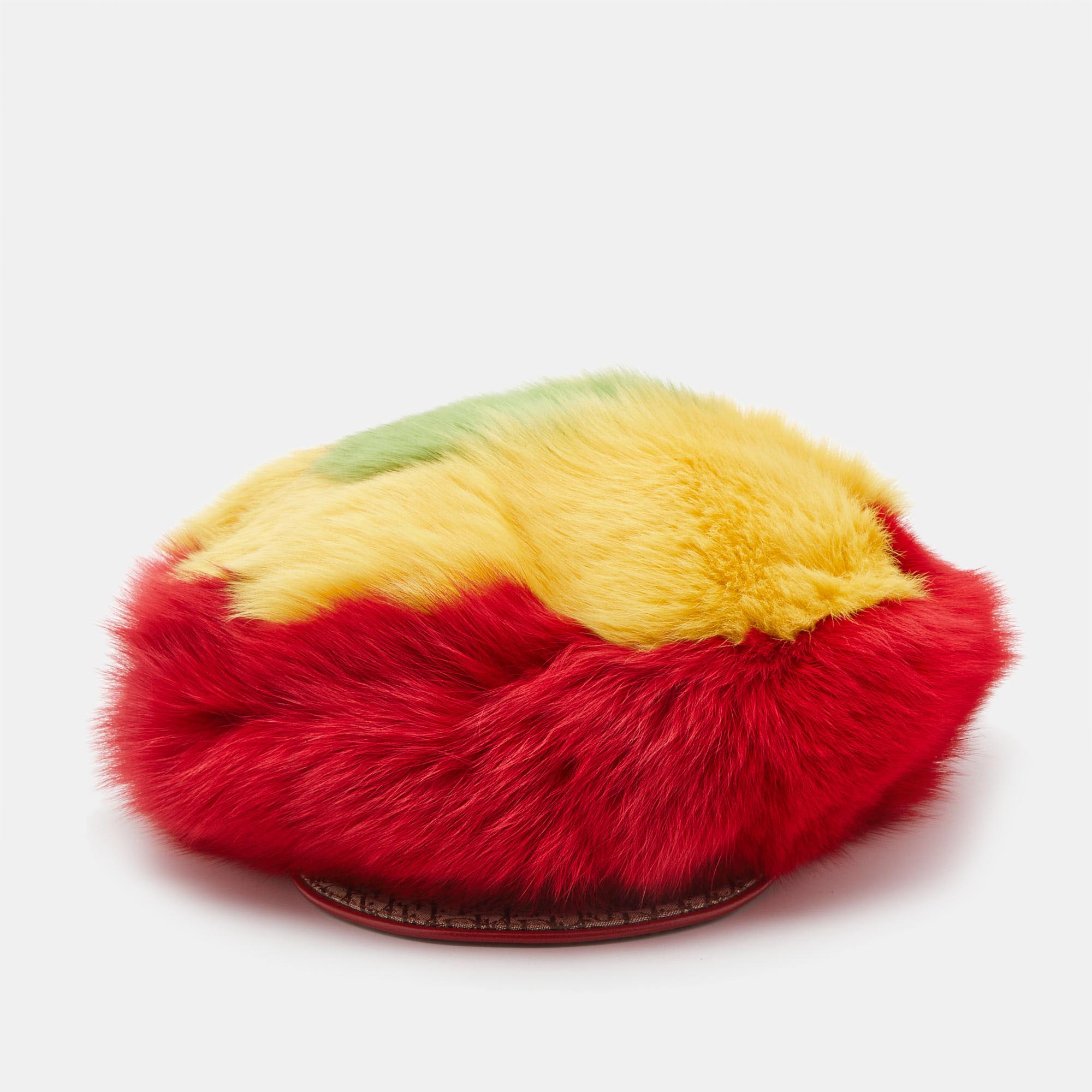 

Christian Dior Boutique Multicolor Fox Fur Cap Size