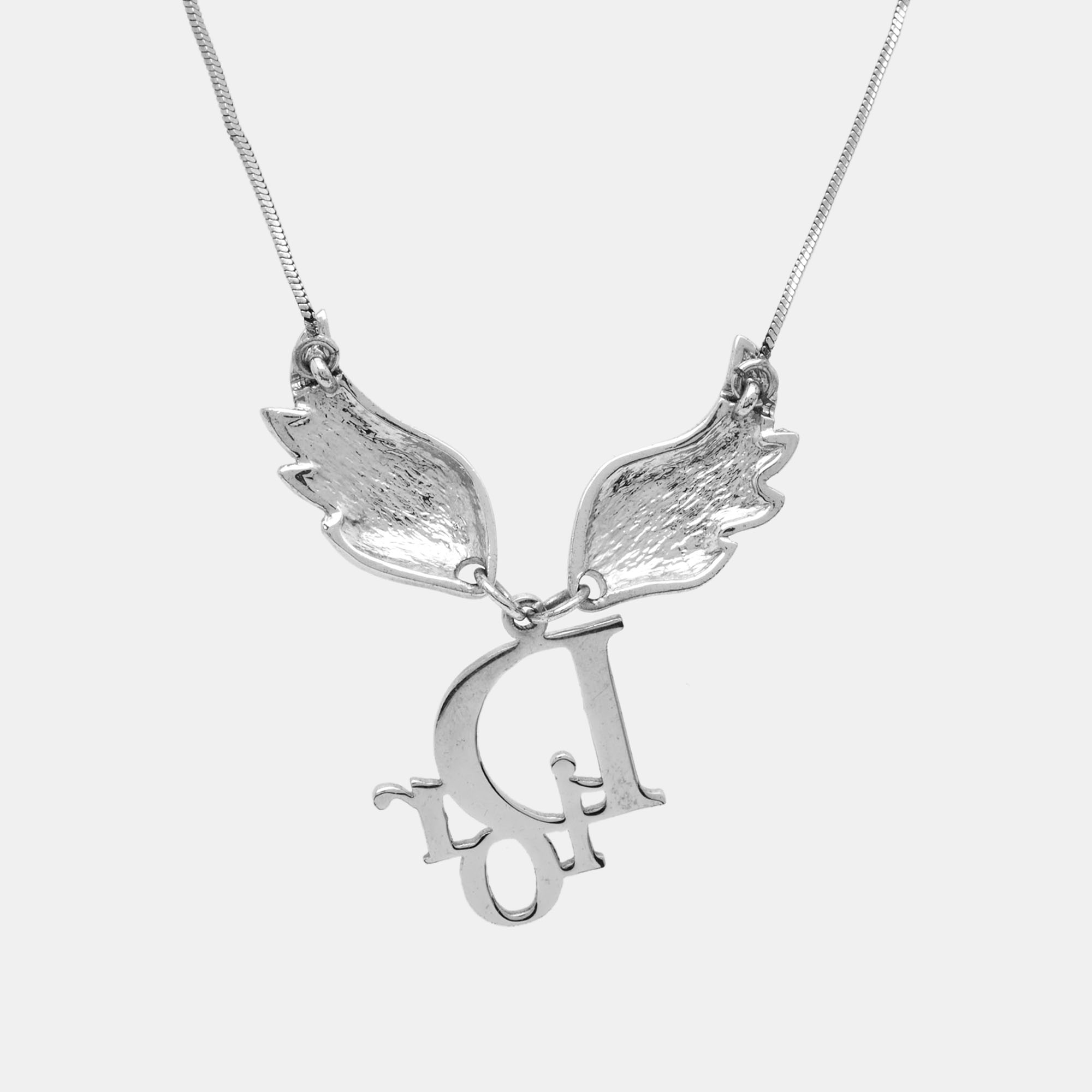 

Dior Logo Silver Tone Necklace and Earrings