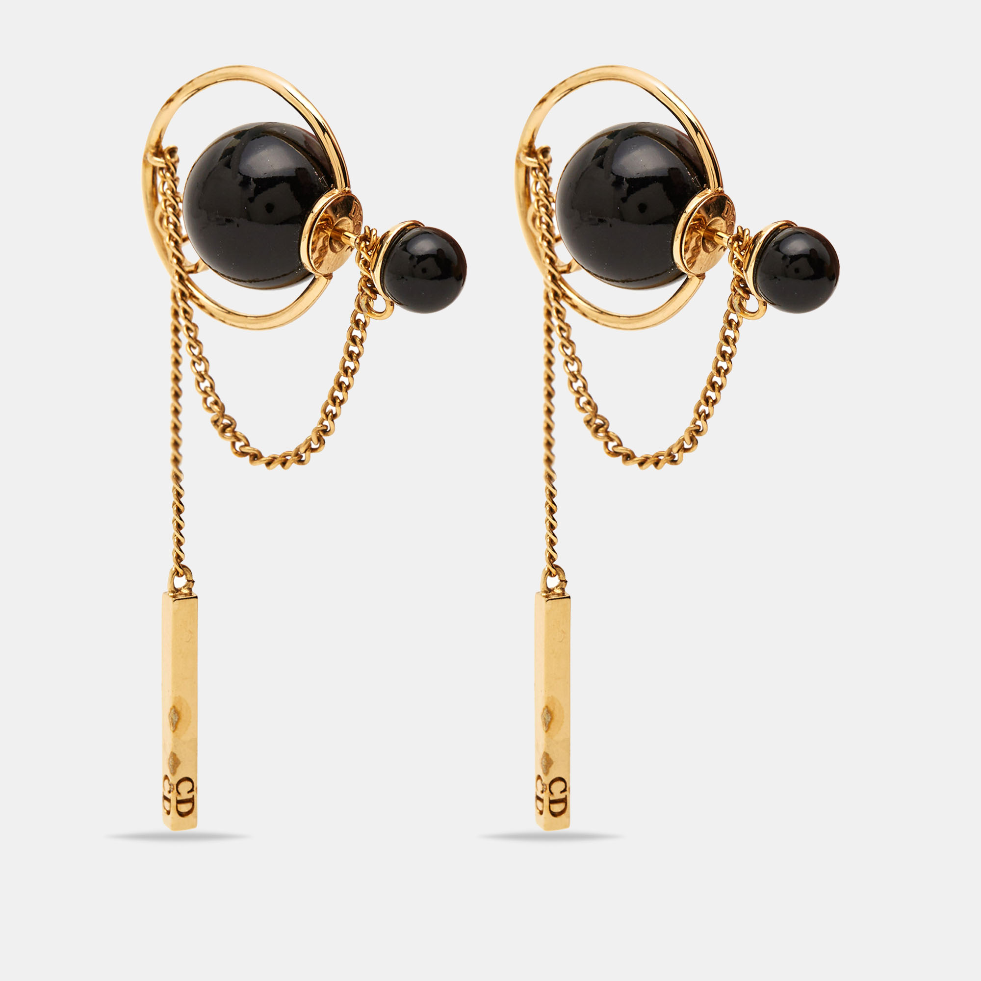 

Dior Tribals Onyx Gold Tone Earrings