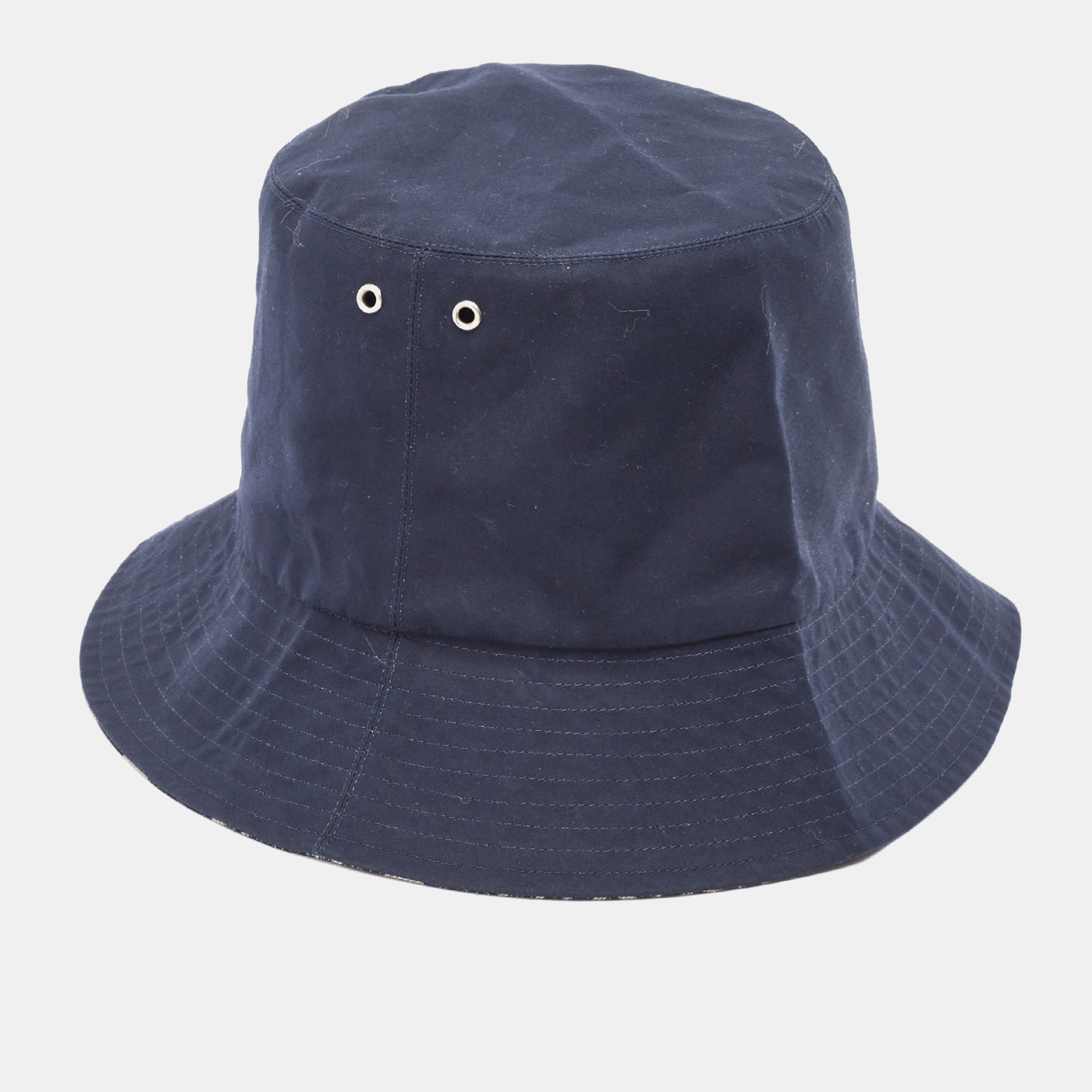 

Dior Navy Blue Oblique Reversible Teddy-D Brim Bucket Hat Size