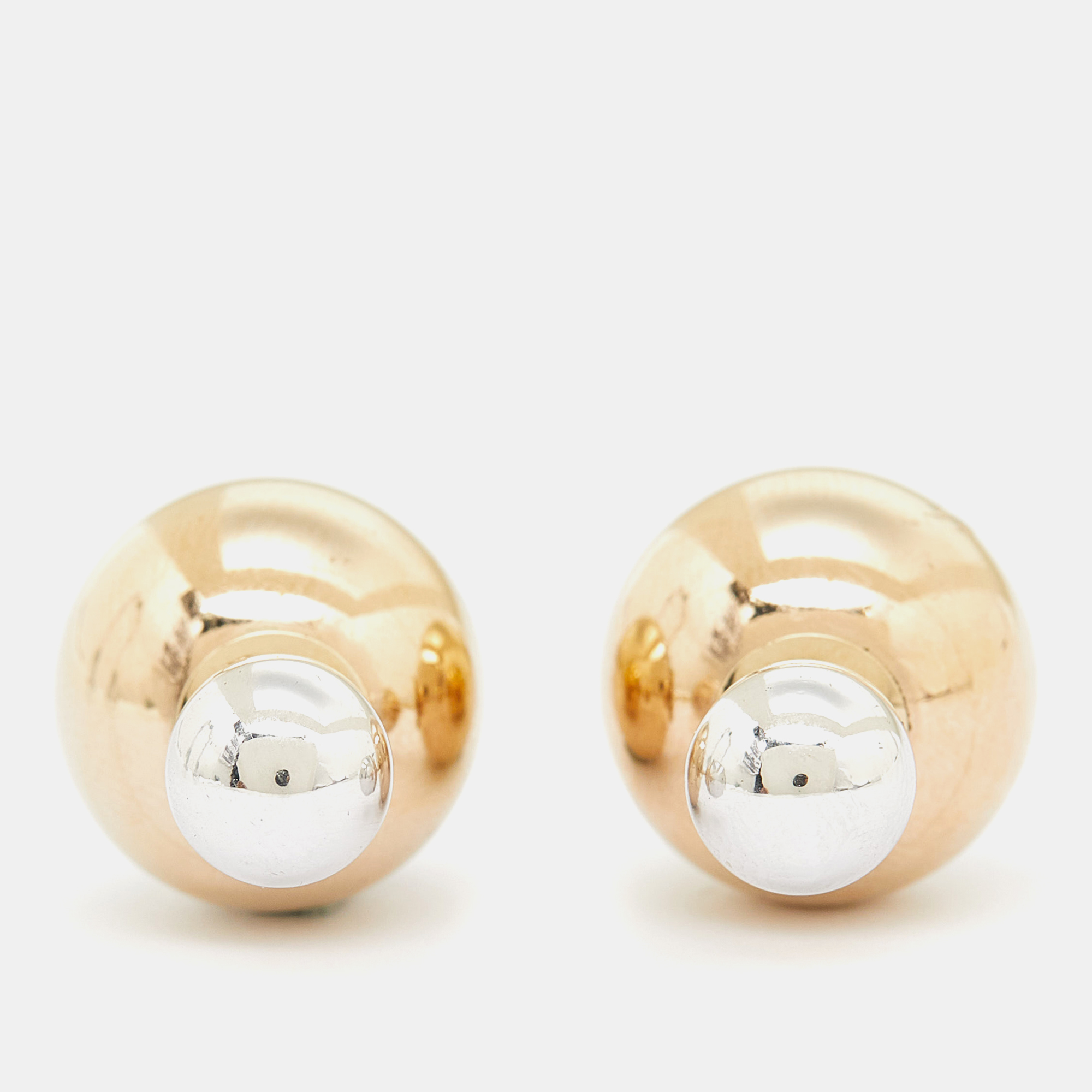 

Dior Two-Tone Mise en Dior Tribales Stud Earrings, Gold