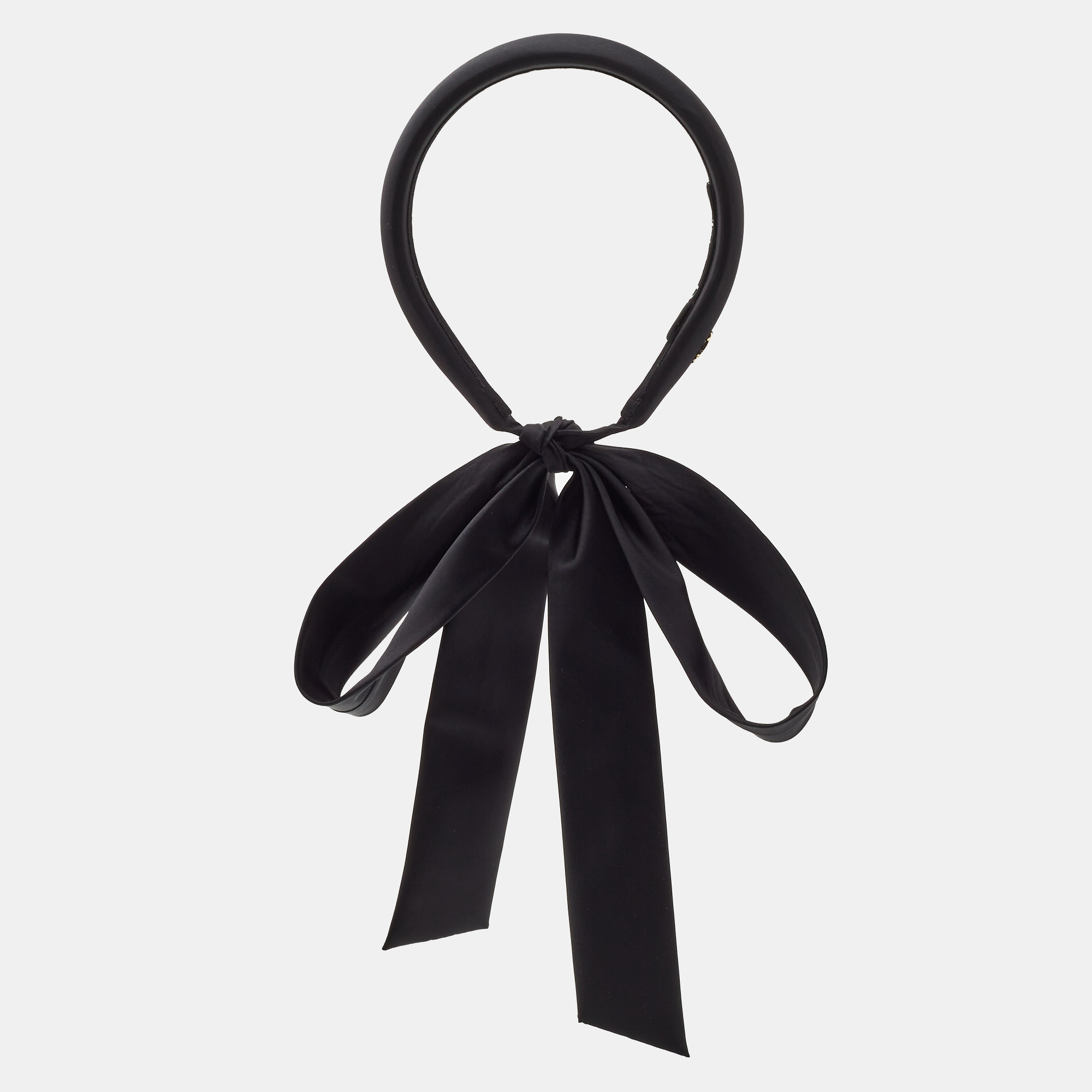Pre-owned Dior Black Black Satin Songe Headband