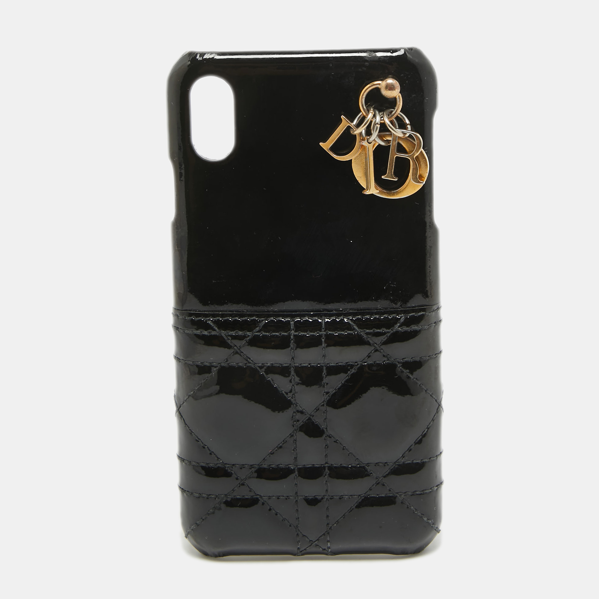 

Dior Black Cannage Patent Leather iPhone  Max Cover