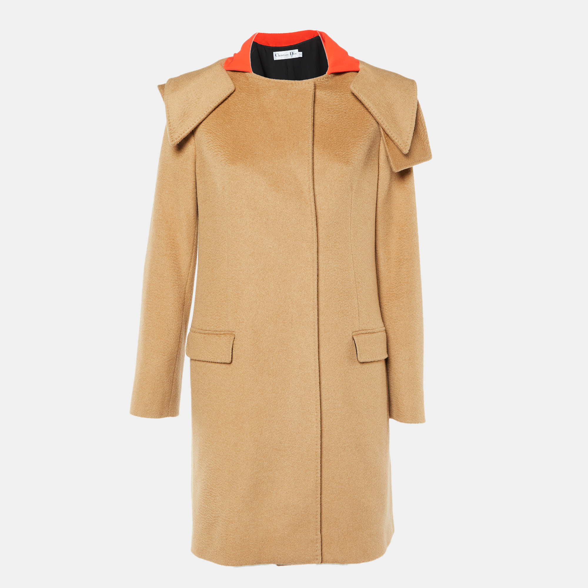 

Dior Brown Camel Wool Mid-Length Coat L