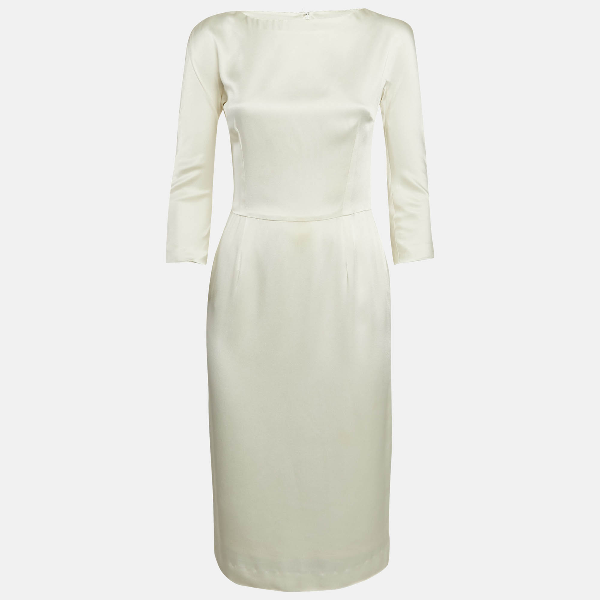 

Christian Dior Cream Satin Flared Short Dress M