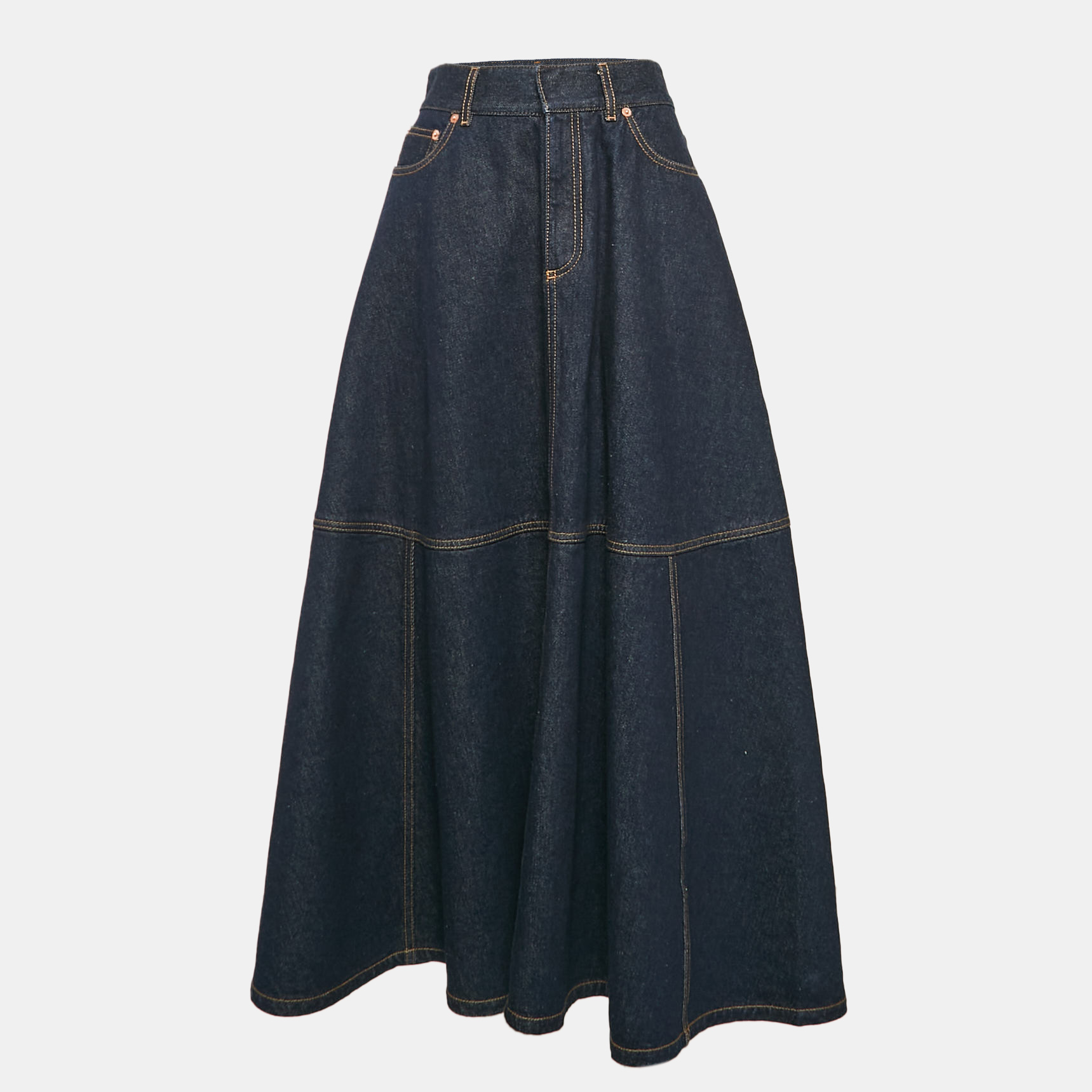 

Dior Blue Denim Mid-Length Skirt L