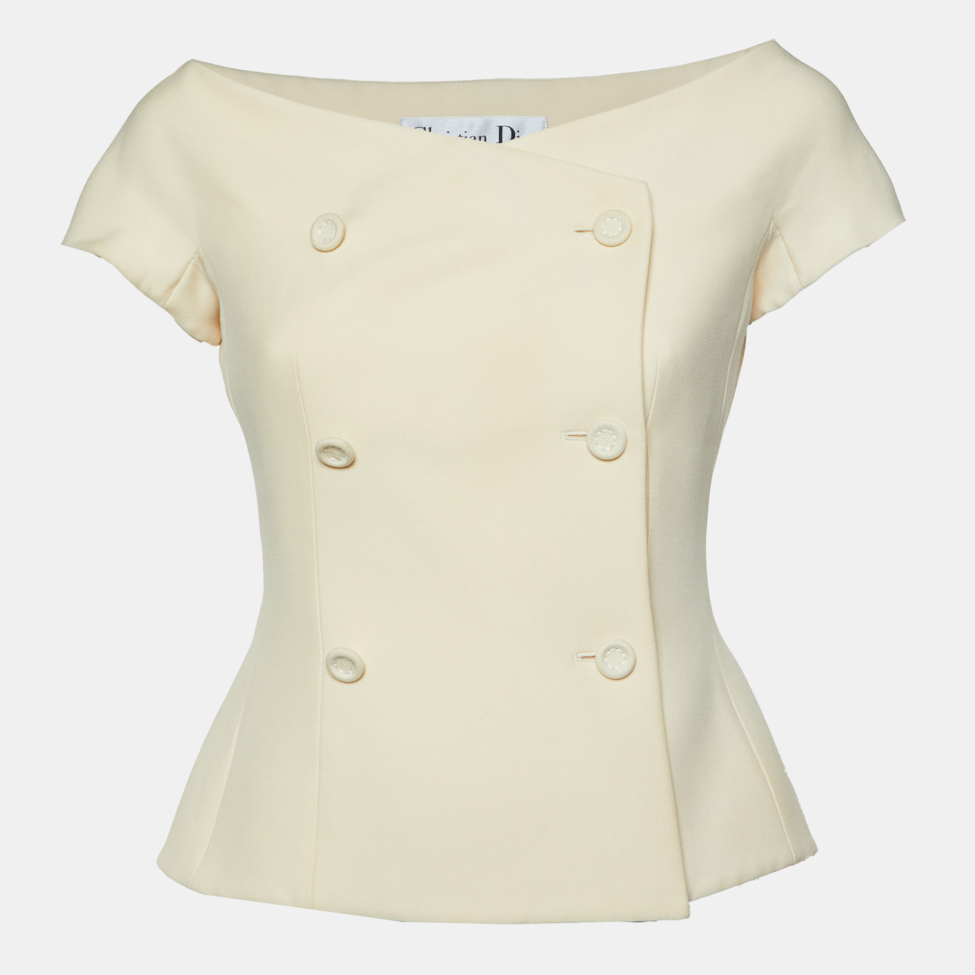 

Dior Cream Wool and Silk Off-Shoulder Top S