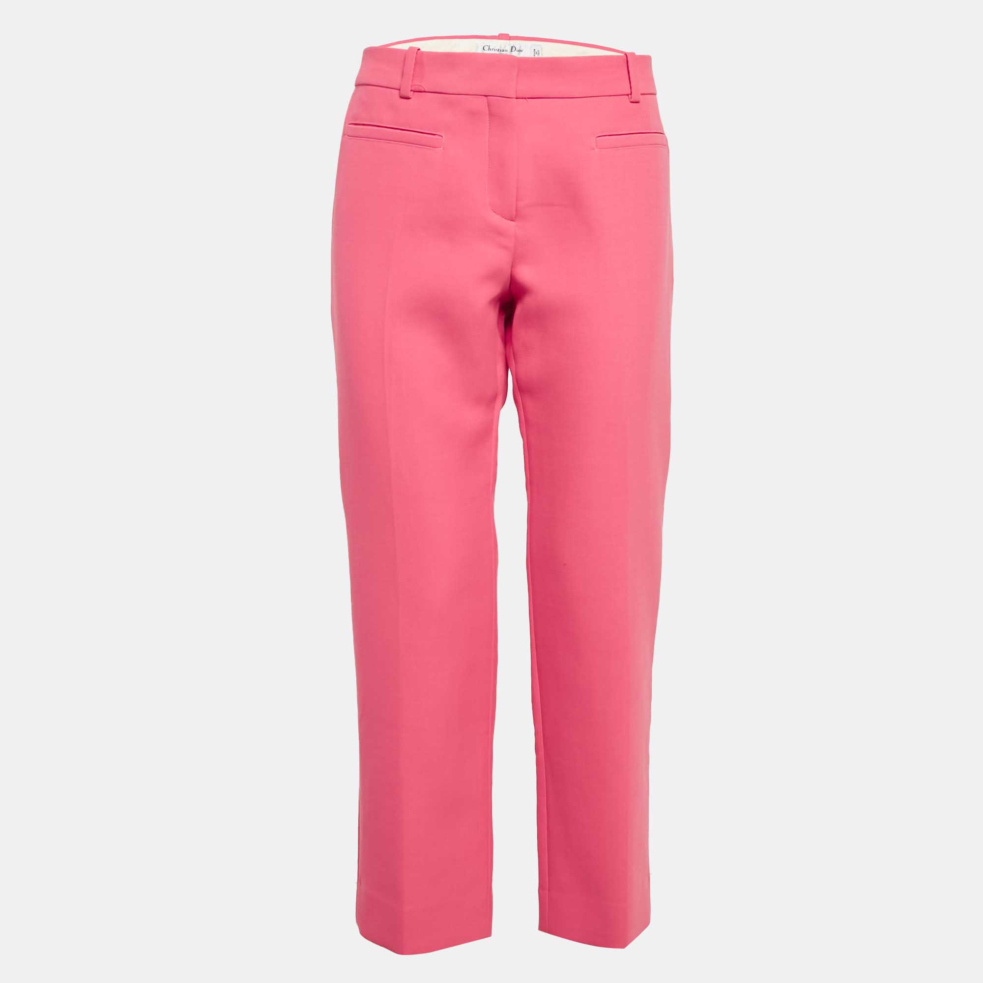 

Christian Dior Pink Cotton Trousers L