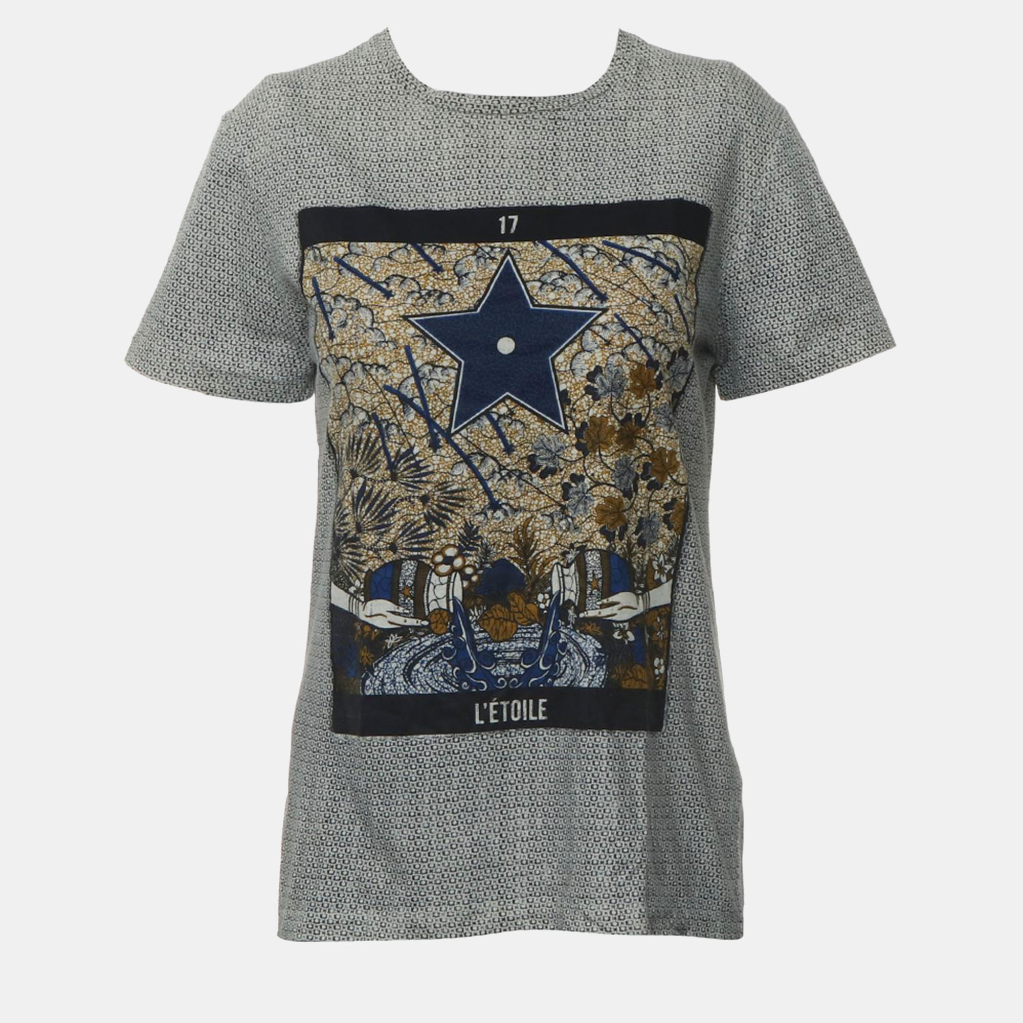 

Dior Navy Blue/White Cotton and Linen L'etoile T Shirt, Grey