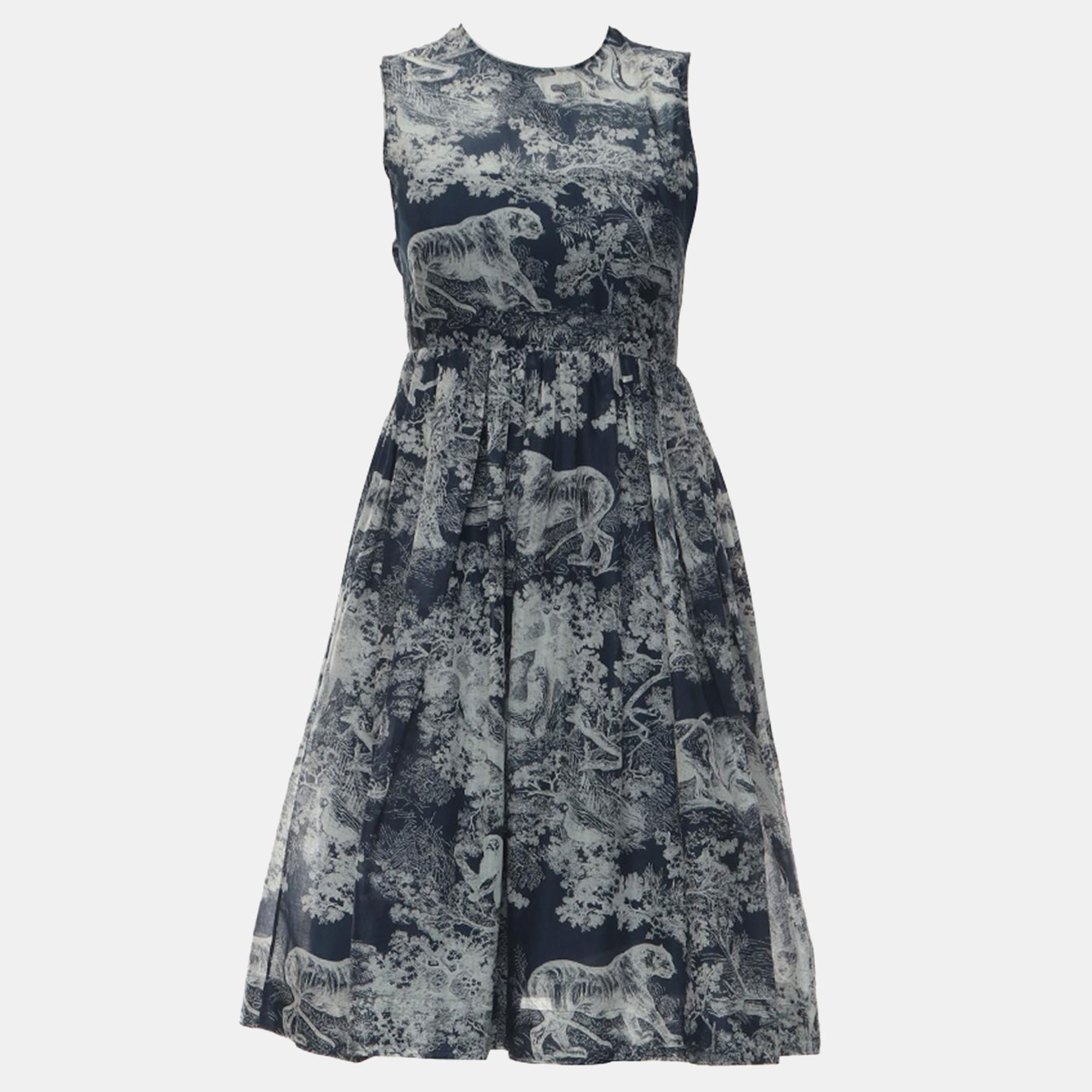 

Dior Blue, White Cotton Printed Dress, Black