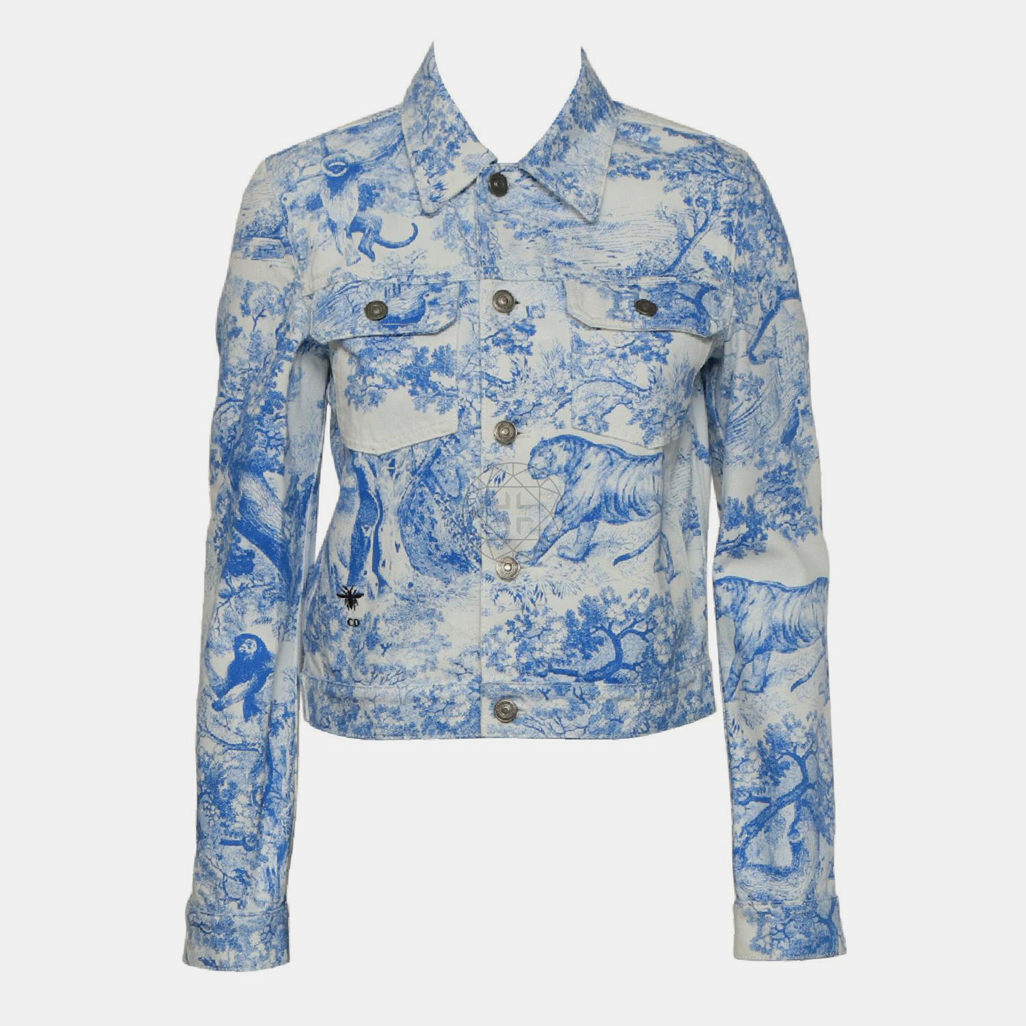 

Christian Dior Dioriviera Printed Denim Jacket, Blue