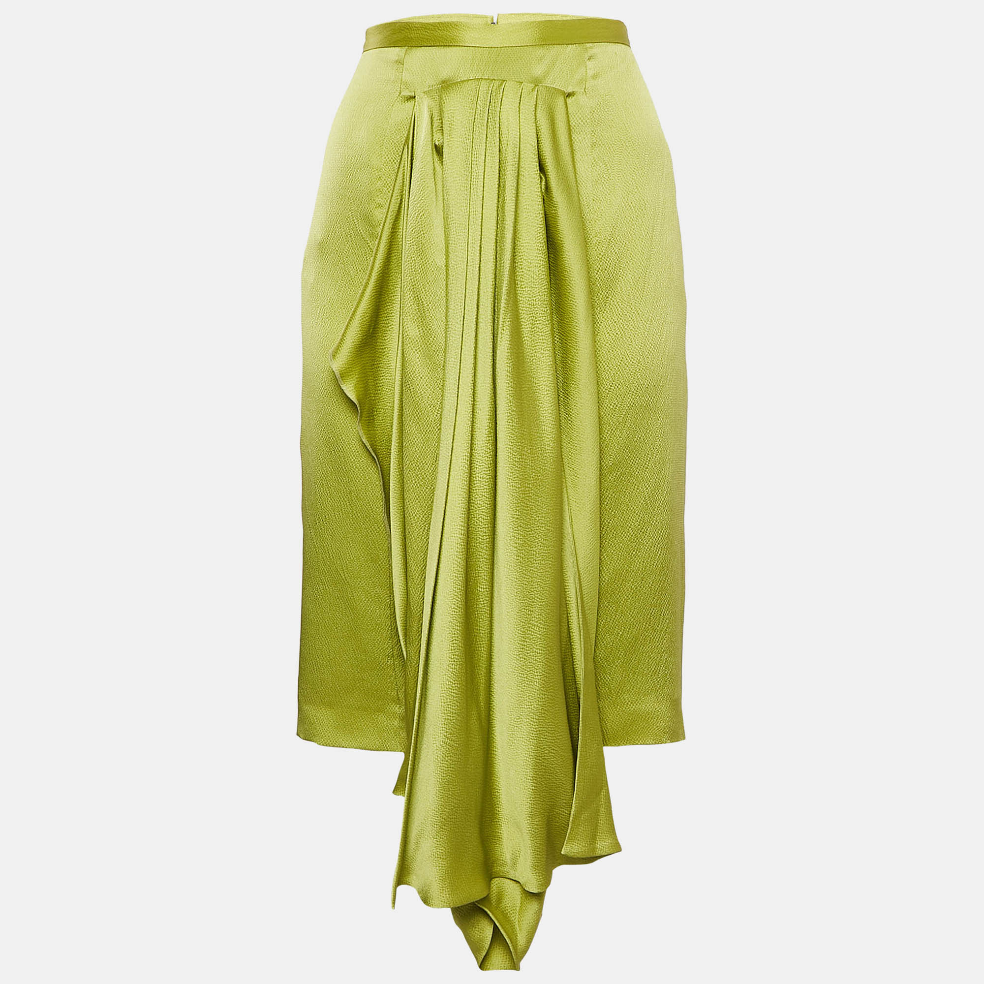 

Christian Dior Green Silk Draped Pencil Skirt L