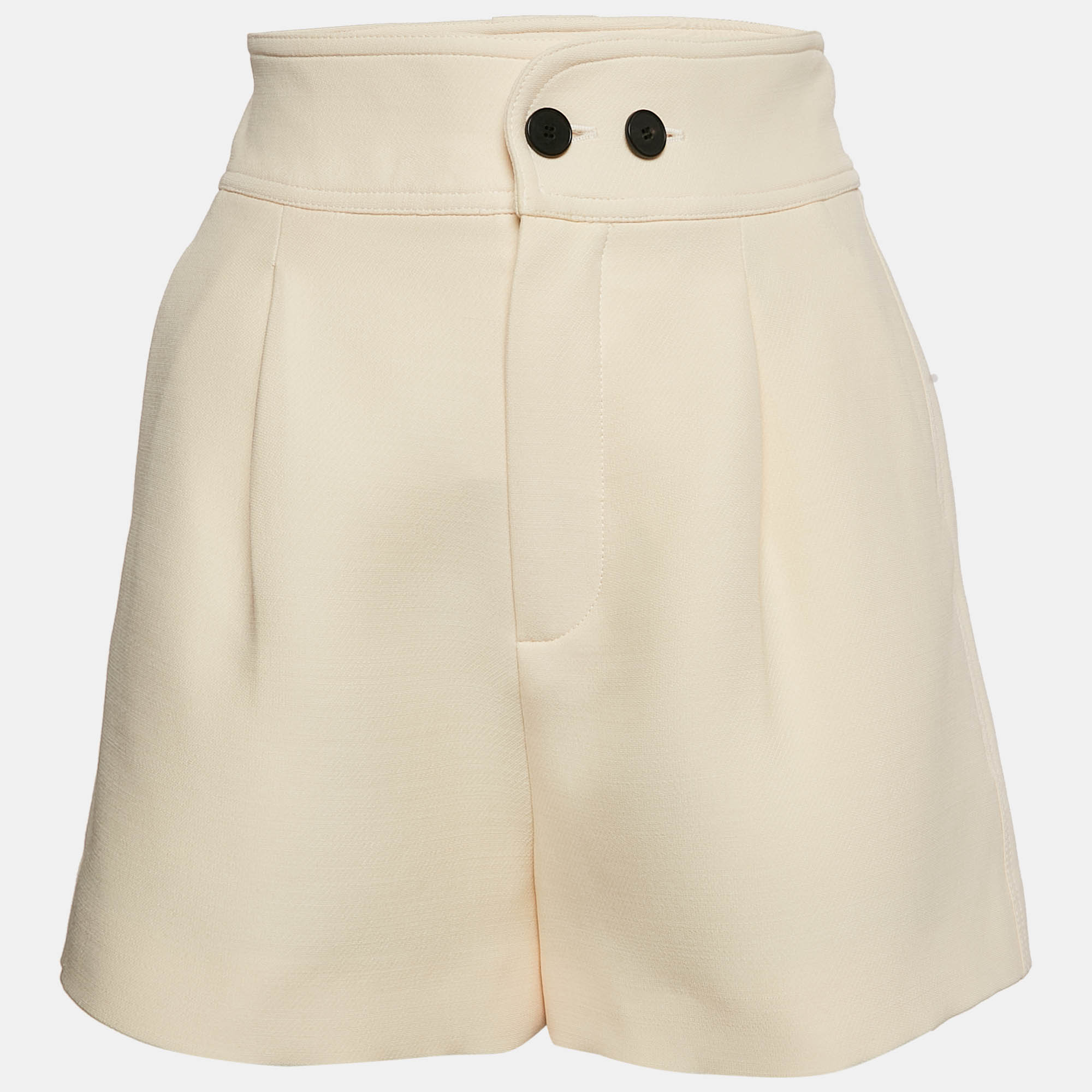 

Christian Dior Cream Wool Blend Pleated Shorts S