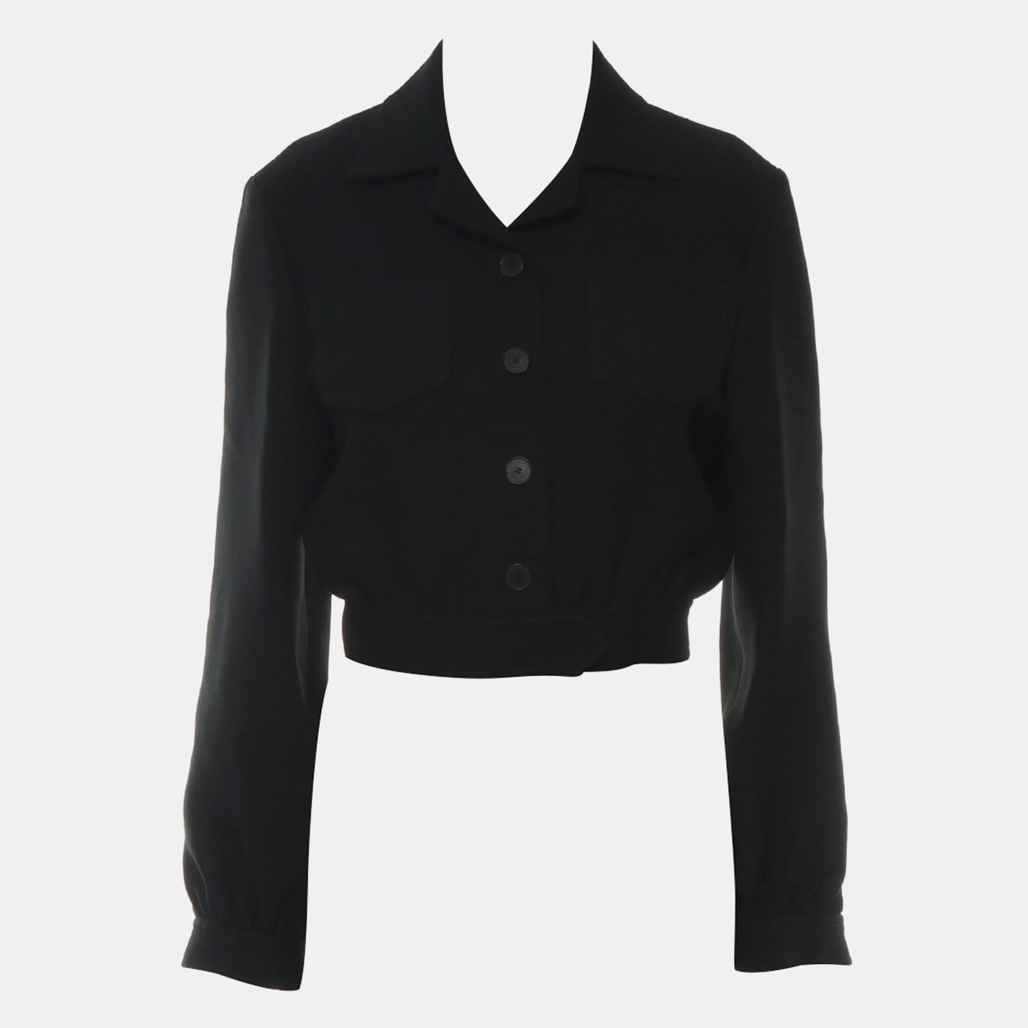 

Dior Black Wool, Silk Pocket Cropped Jacket