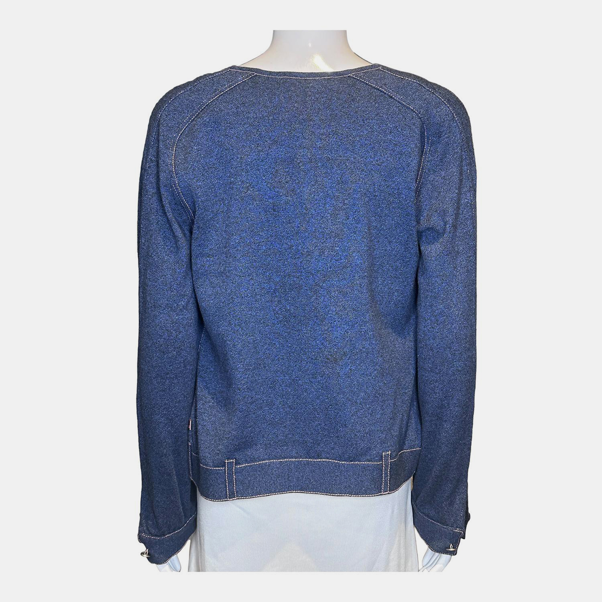 Christian Dior Vintage Blue with Pink Stitching Cardigan and Tank Set 