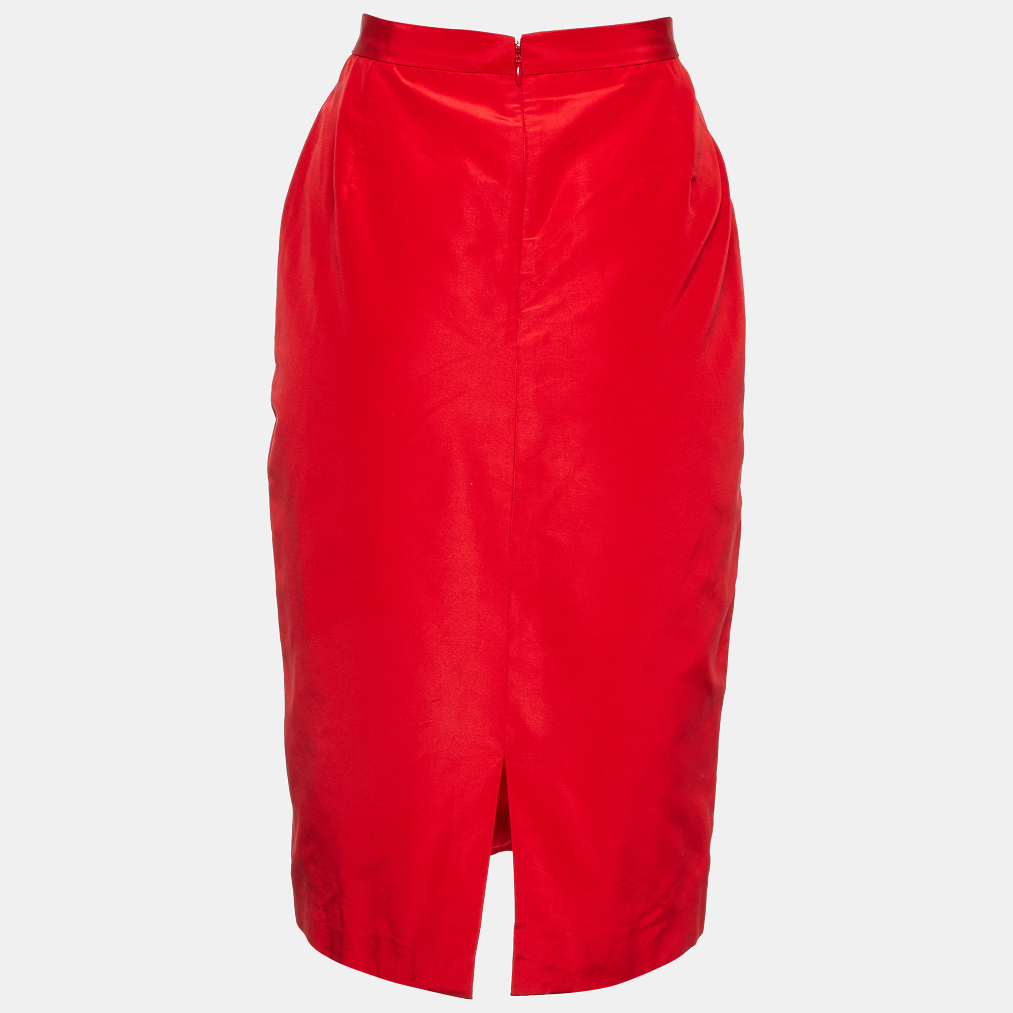 Dior Red Cotton and Silk Midi Skirt M 