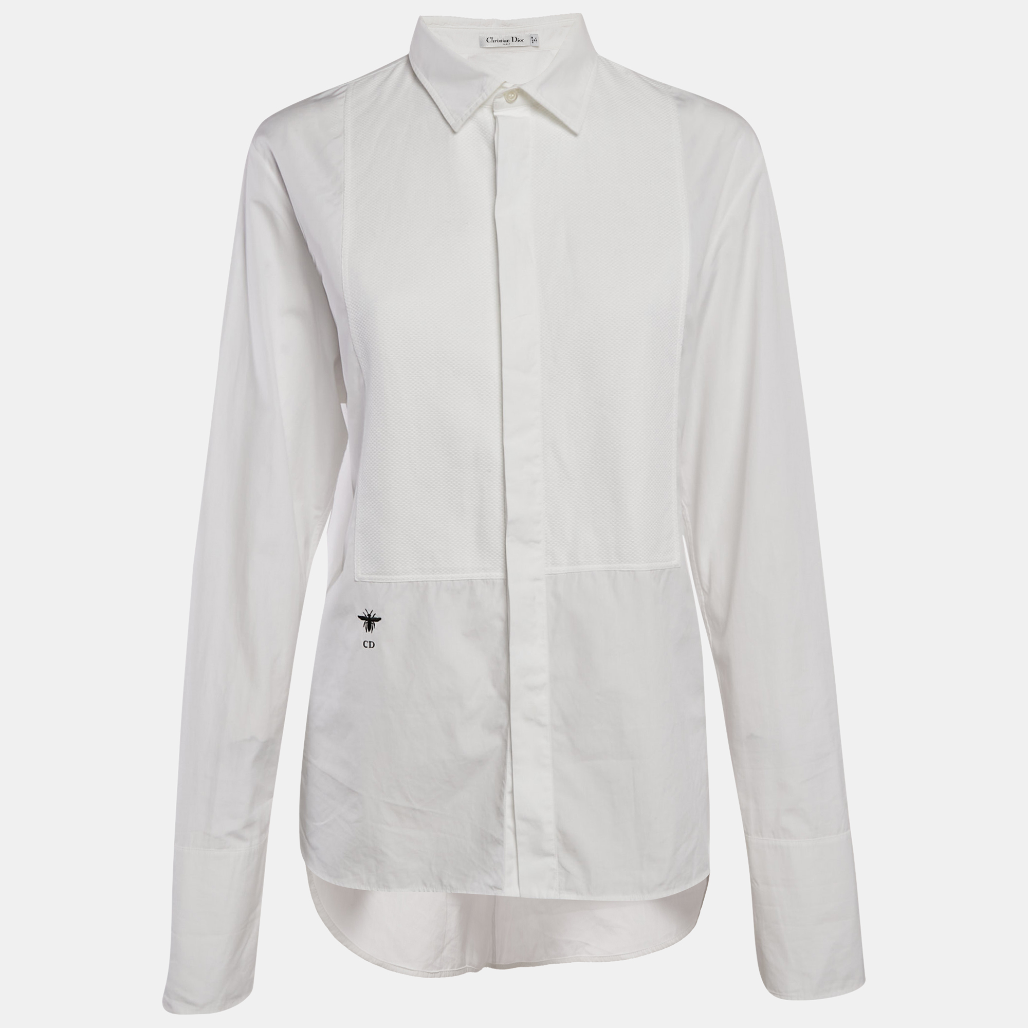 

Dior White Cotton Button Front Tuxedo Shirt L