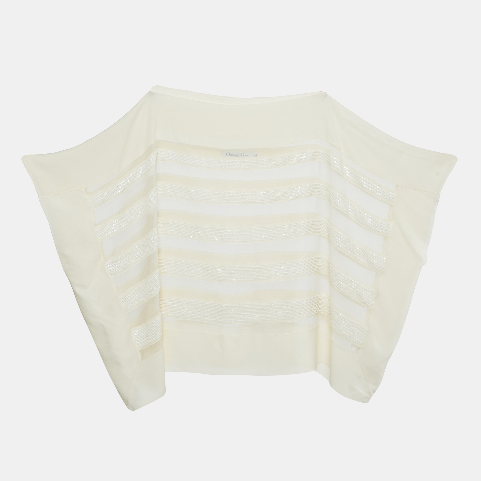 

Dior Cream Silk & Sequin Paneled Top M