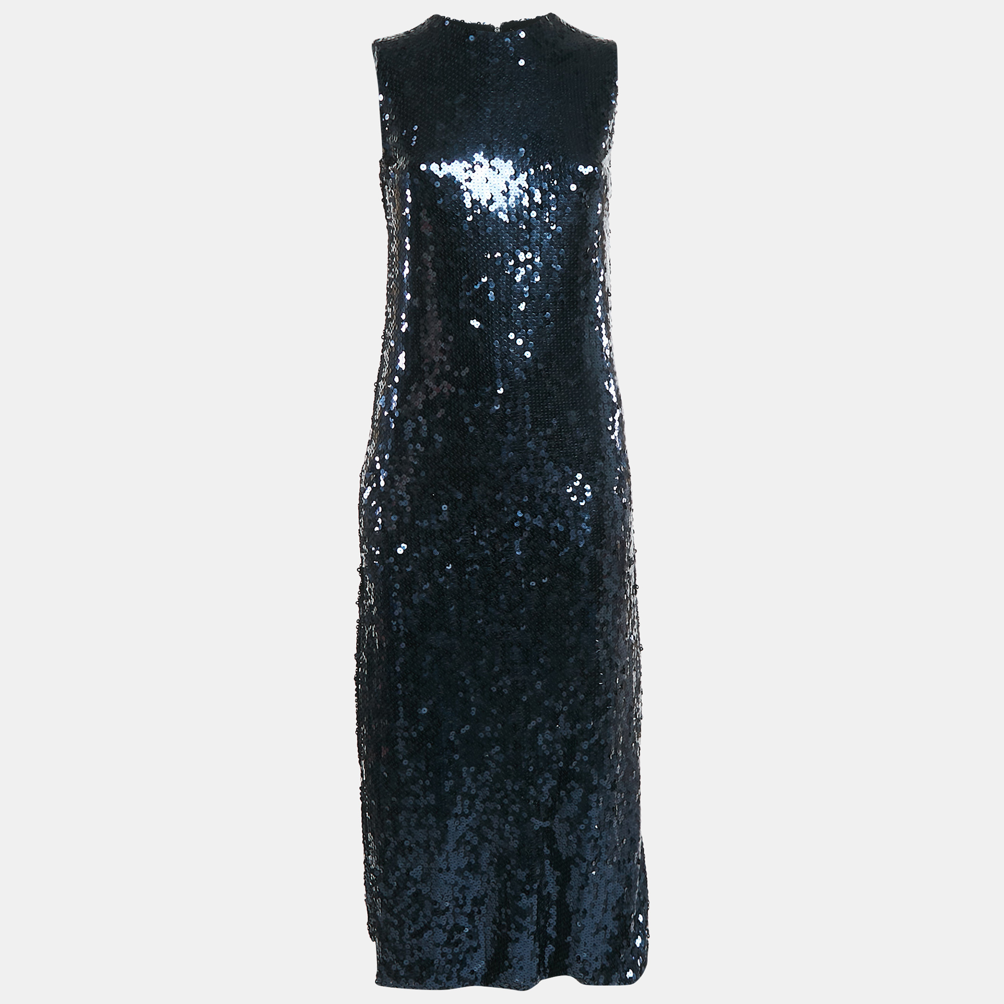 

Dior Midnight Blue Sequin Sleeveless Midi Dress M