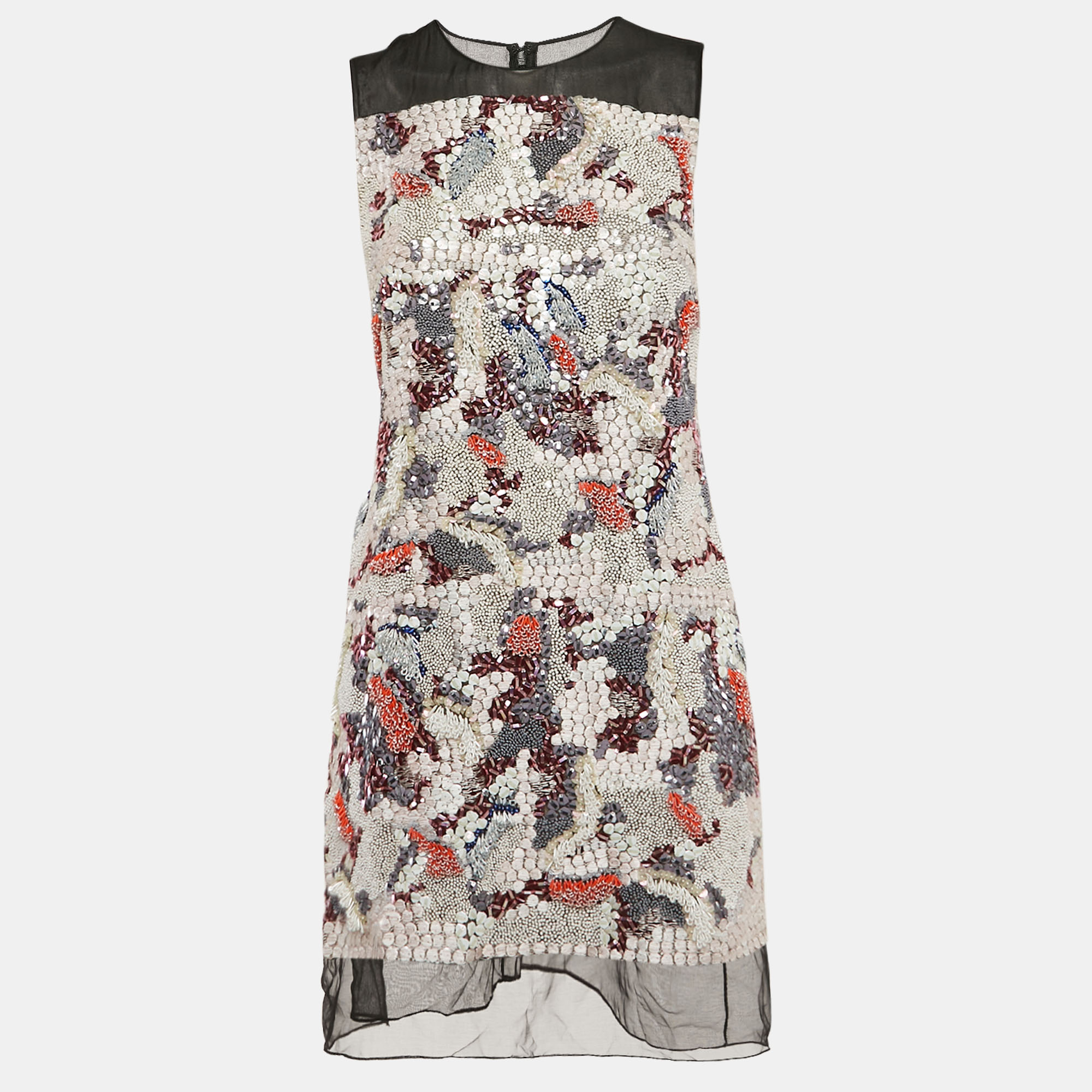 

Dior Multicolor Embellished Silk Sleeveless Mini Dress M