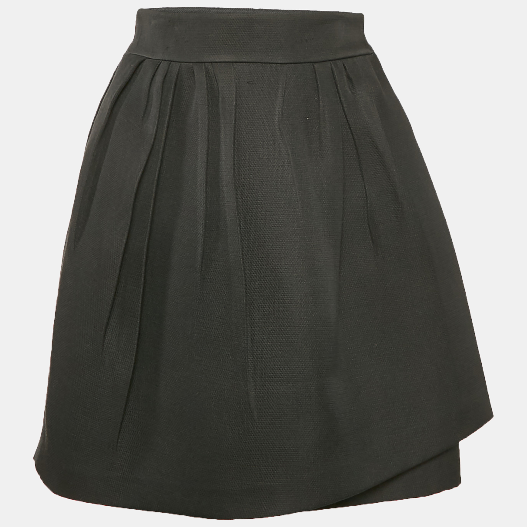 

Christian Dior Black Silk Blend Pleated Wrap Mini Skirt S