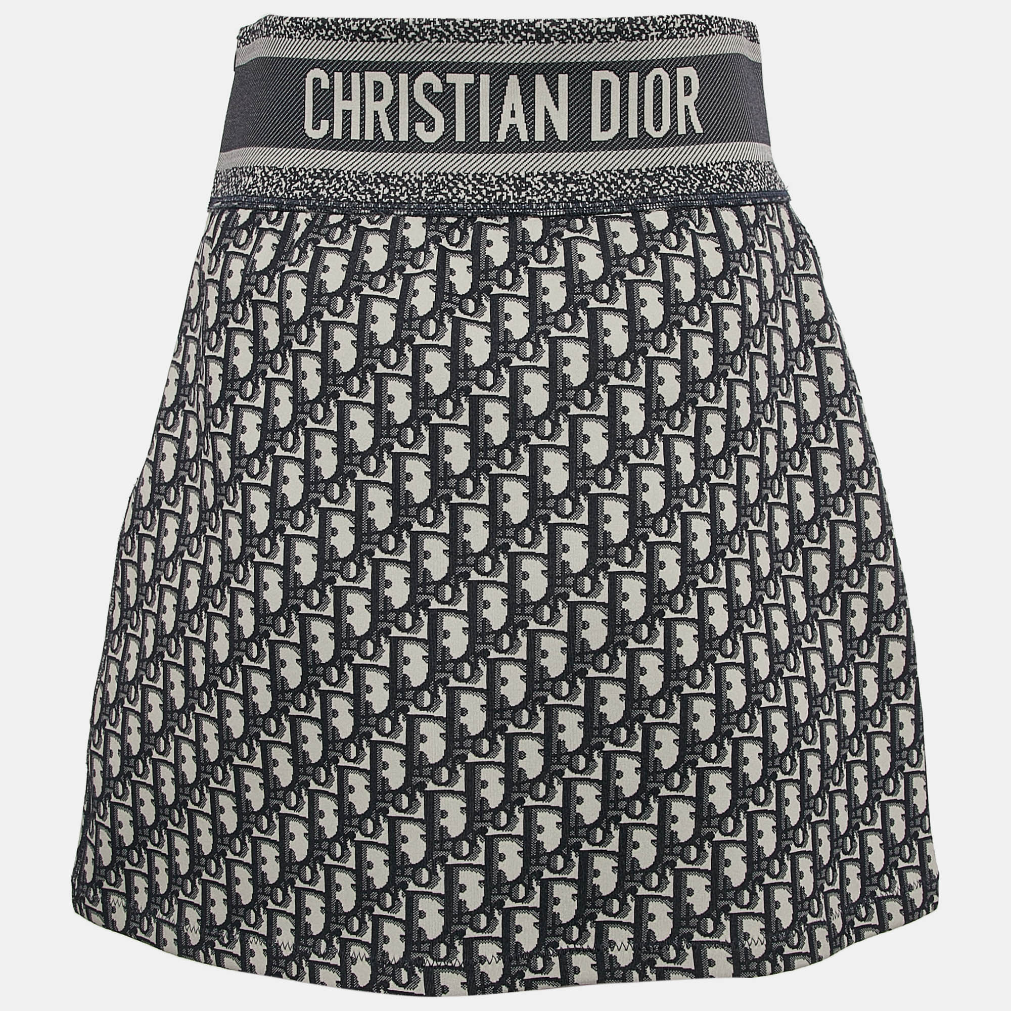 

Christian Dior Blue Oblique Stretch Nylon Mini Skirt S