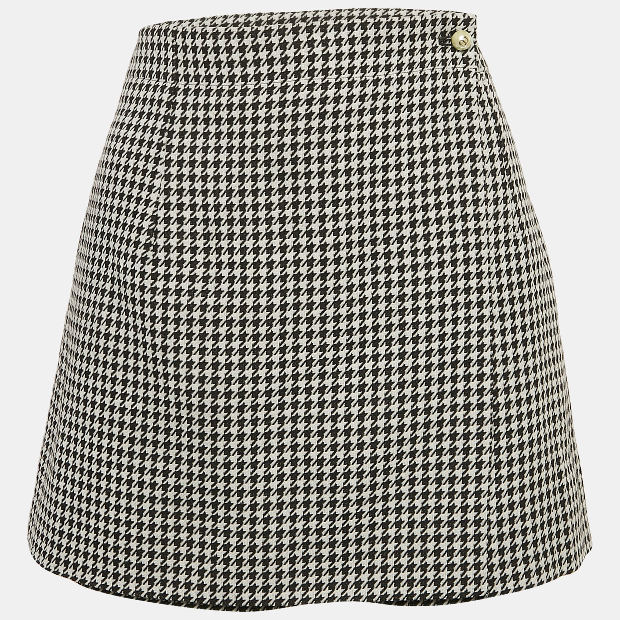 

Christian Dior Black/White Houndstooth Wool Skorts L