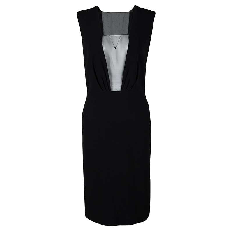 Dior Black Sheer Panel Detail Sleeveless Dress S