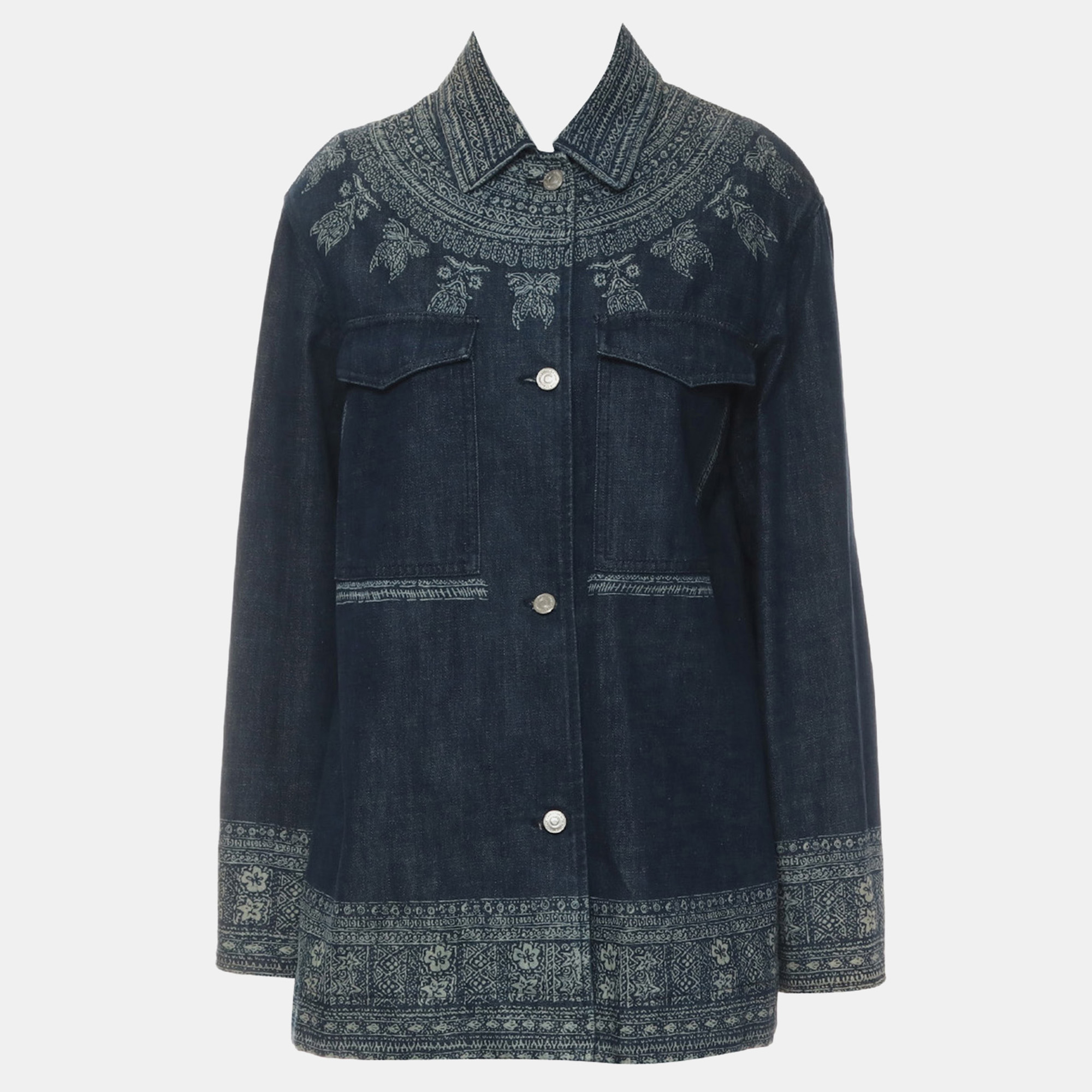 

Printed Denim Shirt, Blue