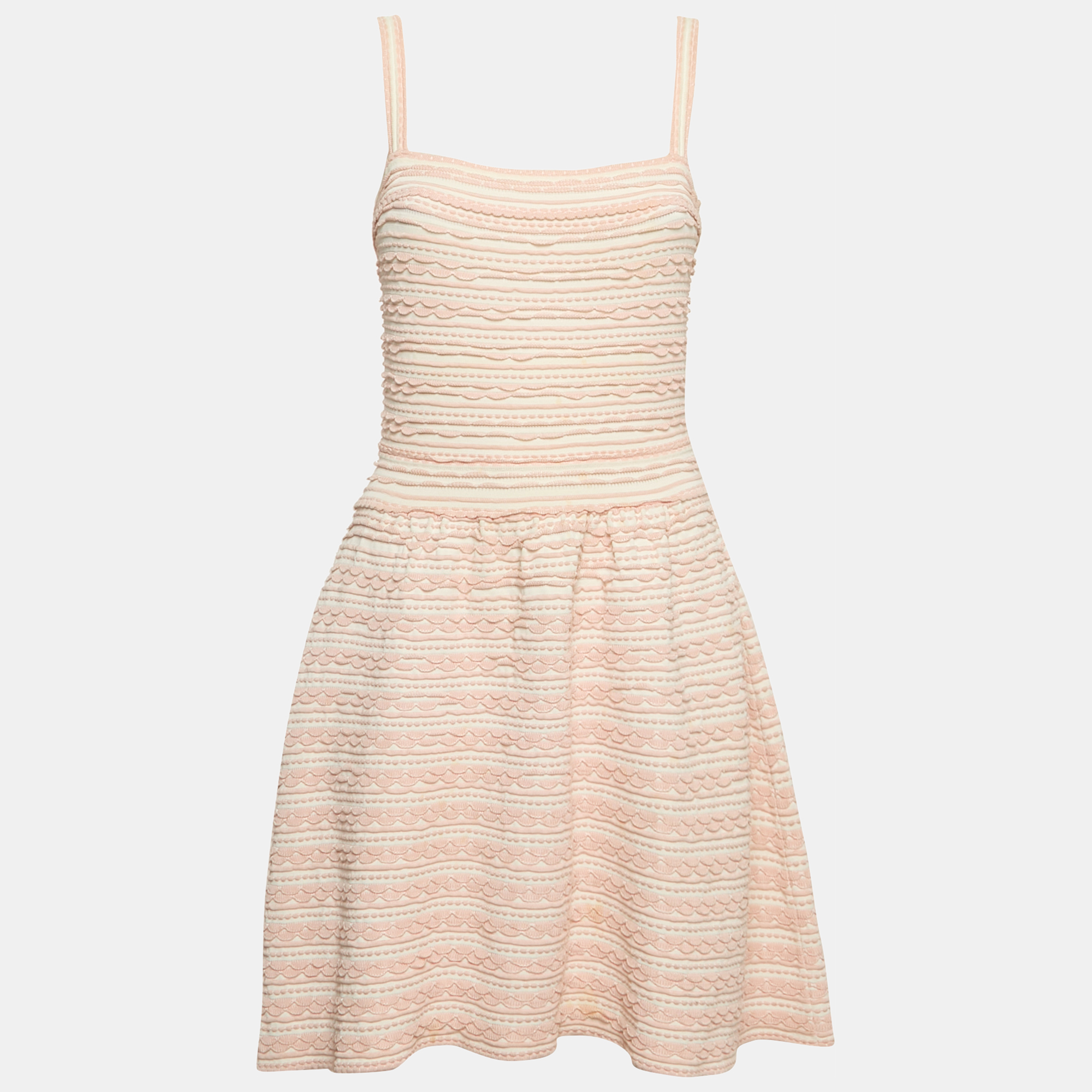 

Dior Pink Patterned Knit Sleeveless Mini Dress M