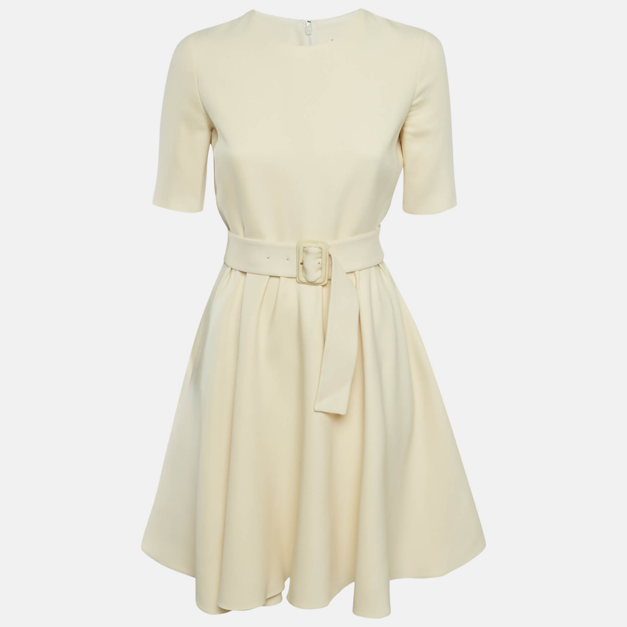 

Christian Dior Cream Wool Flared Short Dress M