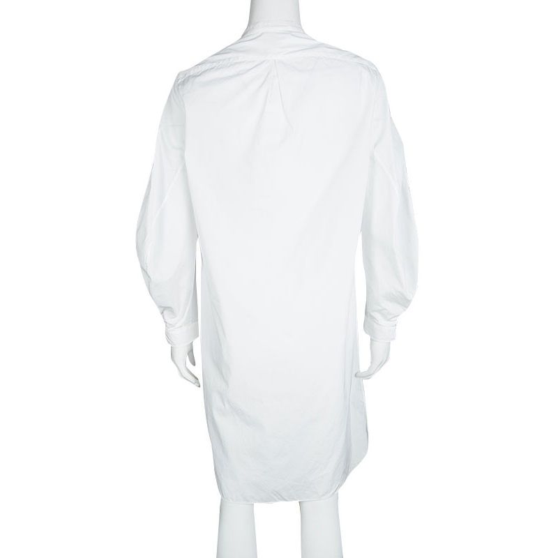 Dior White Cotton Long Sleeve Shirt Dress S Dior | TLC
