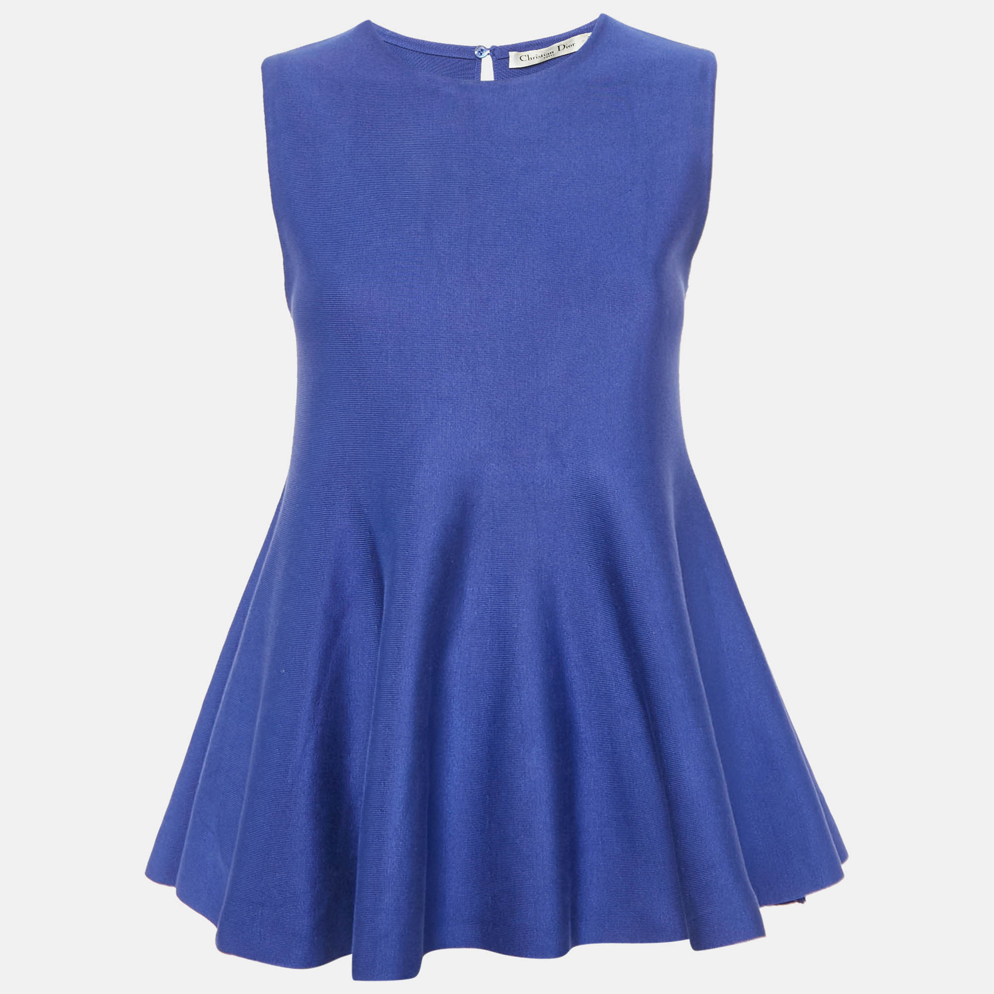 

Dior Blue Knit Flared Sleeveless Top M