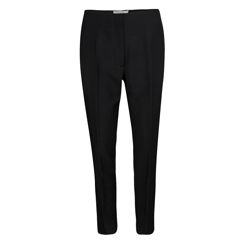 Dior Black Wool Tapered High Waist Trousers M Dior | The Luxury Closet